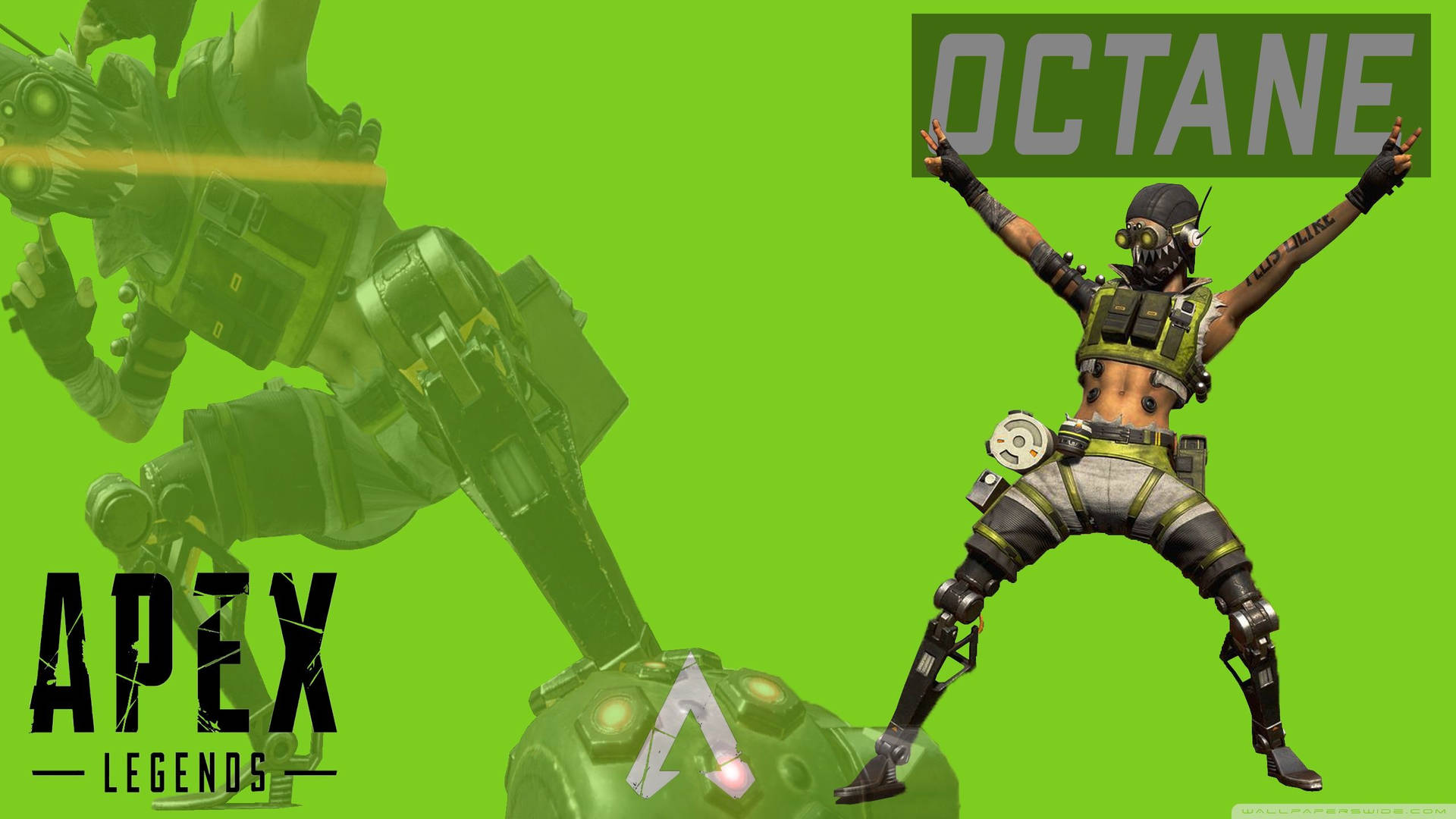 Apex Legends Octane Piernas Abiertas — Estética verde GIF Fondos de pantalla