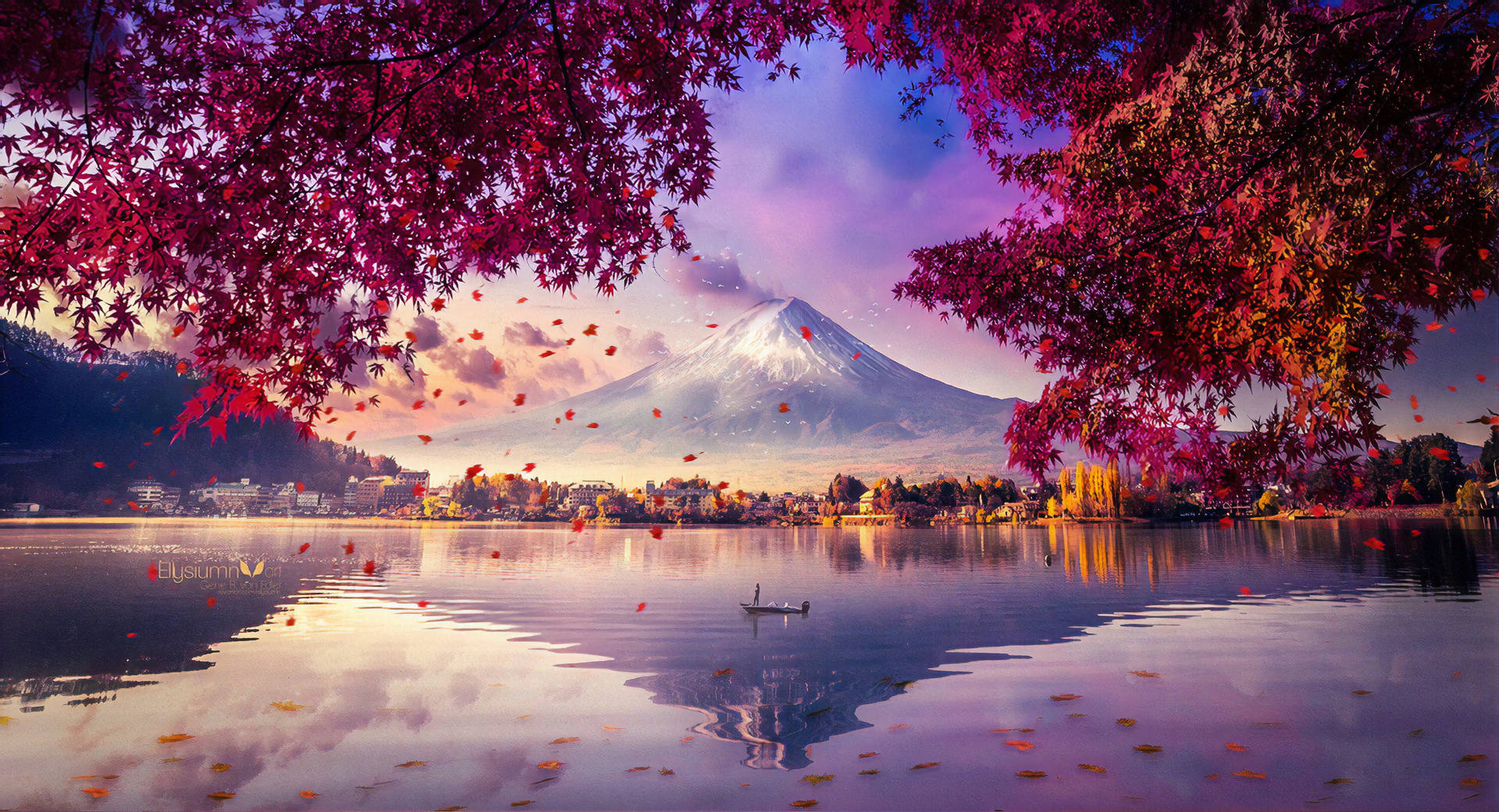 Monte Fuji Lago Japón 4K — Japón GIF Fondos de pantalla