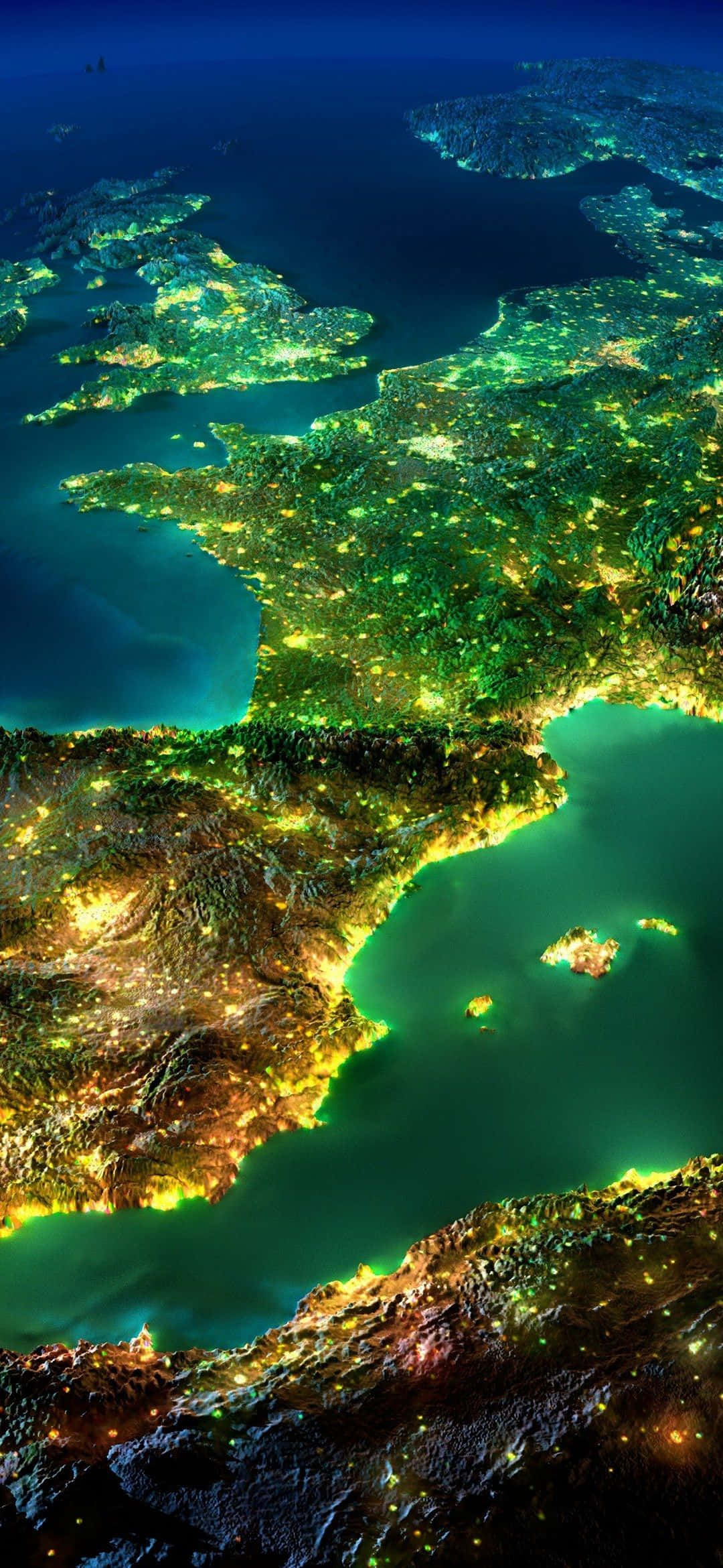 1080x2340 4K Vista aérea de luces de ciudad neón Fondos de pantalla