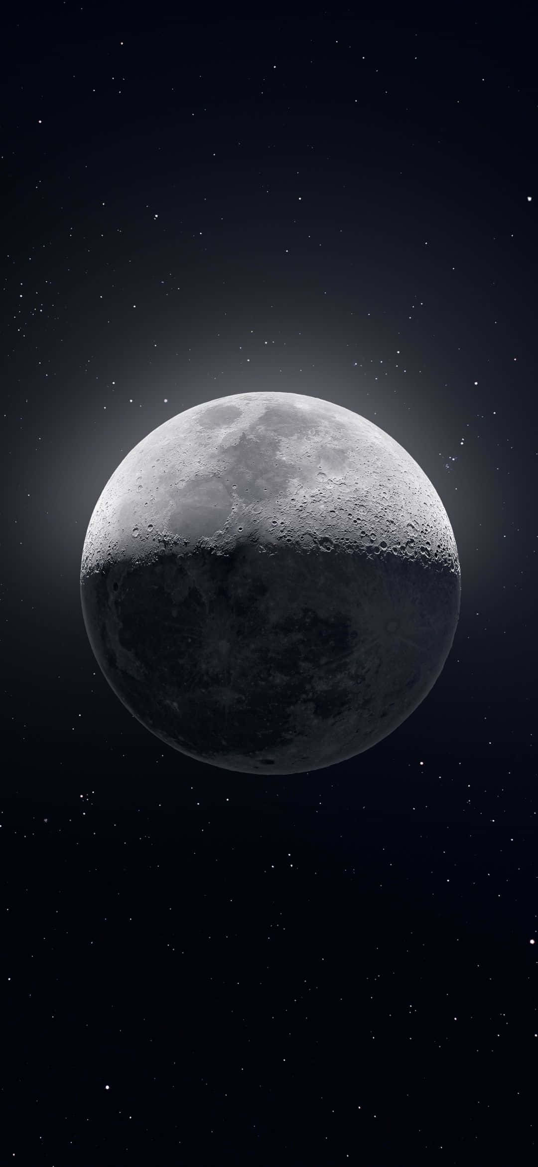 1080x2340 4K Luna Oscura Creciente Arte Digital Fondos de pantalla
