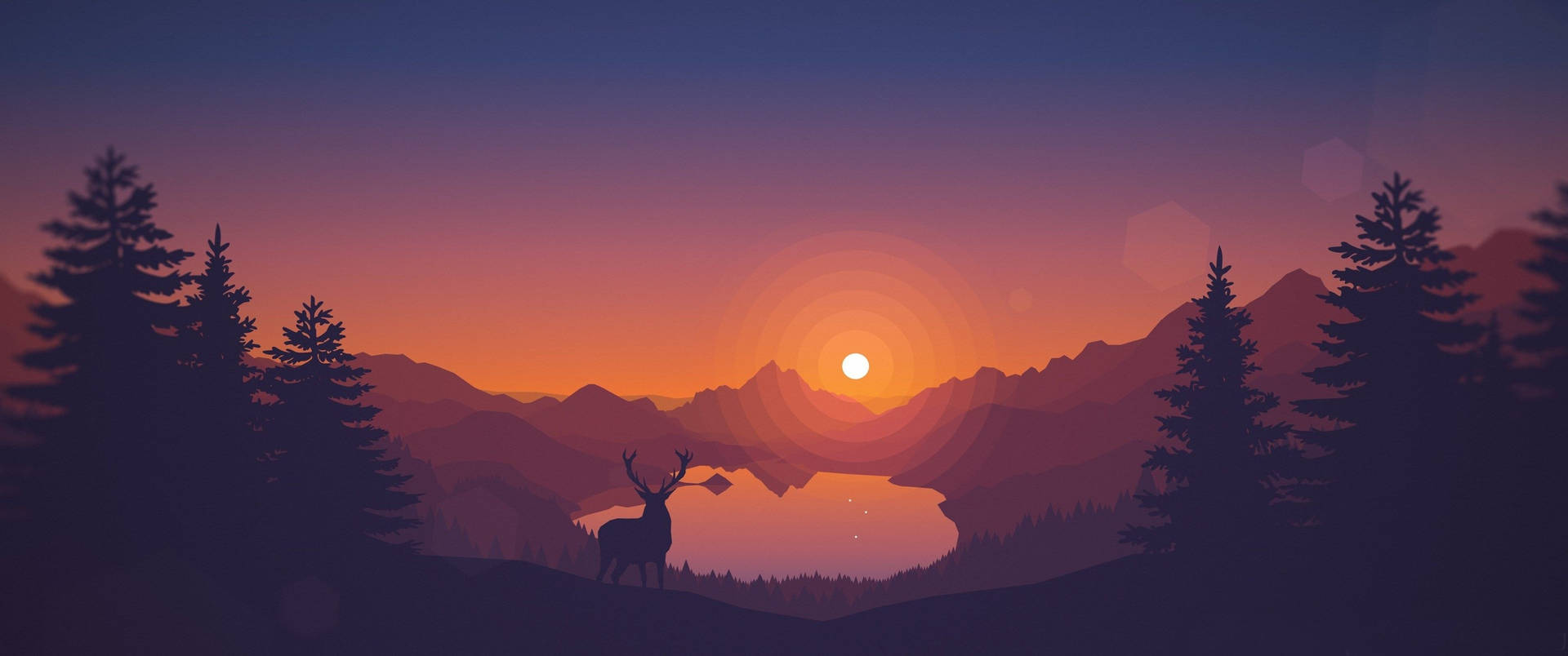 3440x1440 Valle del Atardecer Minimalista Fondos de pantalla