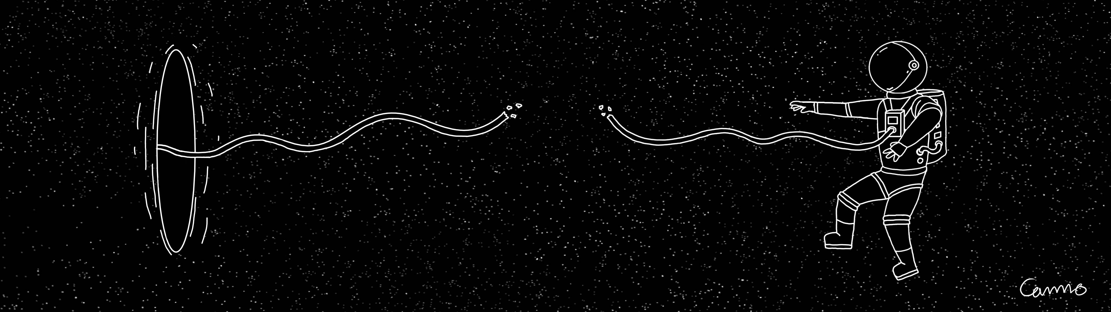 3840x1080 4K Arte lineal de astronauta Fondos de pantalla