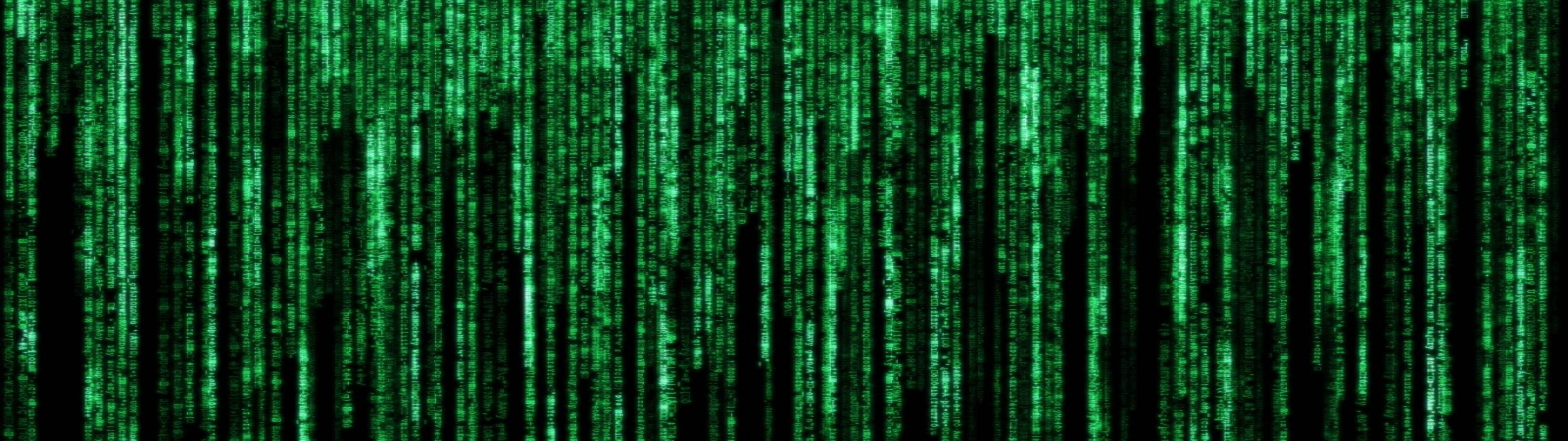 3840x1080 HD Códigos Verdes para Monitor Dual Fondos de pantalla