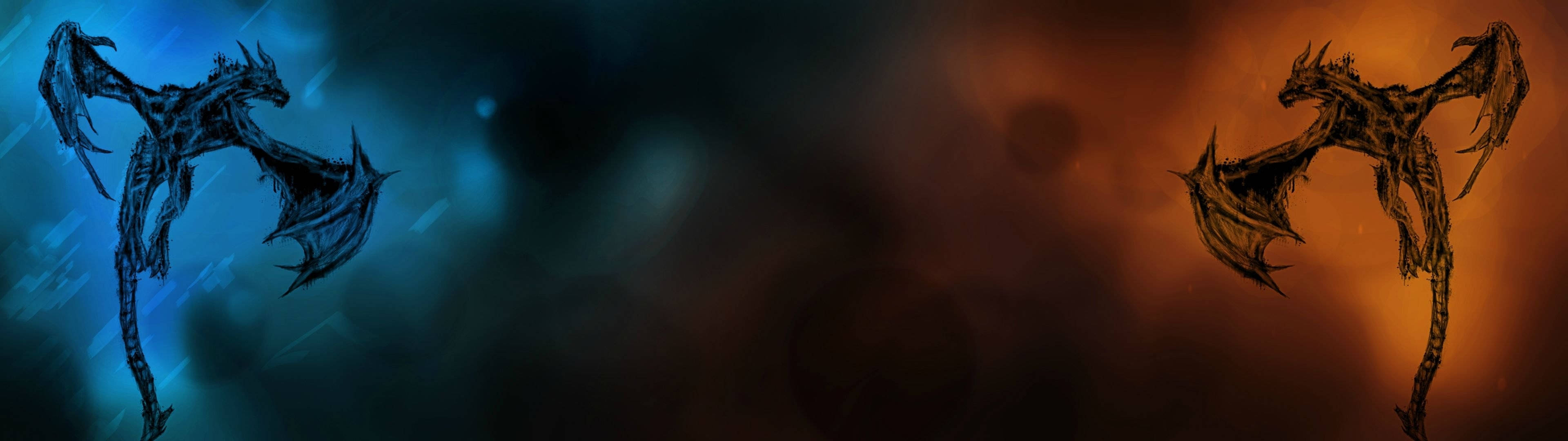 3840x1080 HD Dragones Doble Monitor Fondos de pantalla