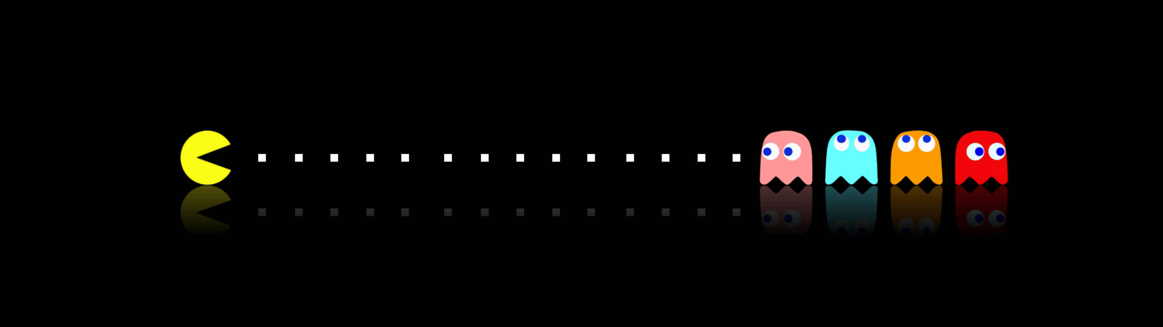 3840x1080 HD Pacman para Dos Monitores Fondos de pantalla
