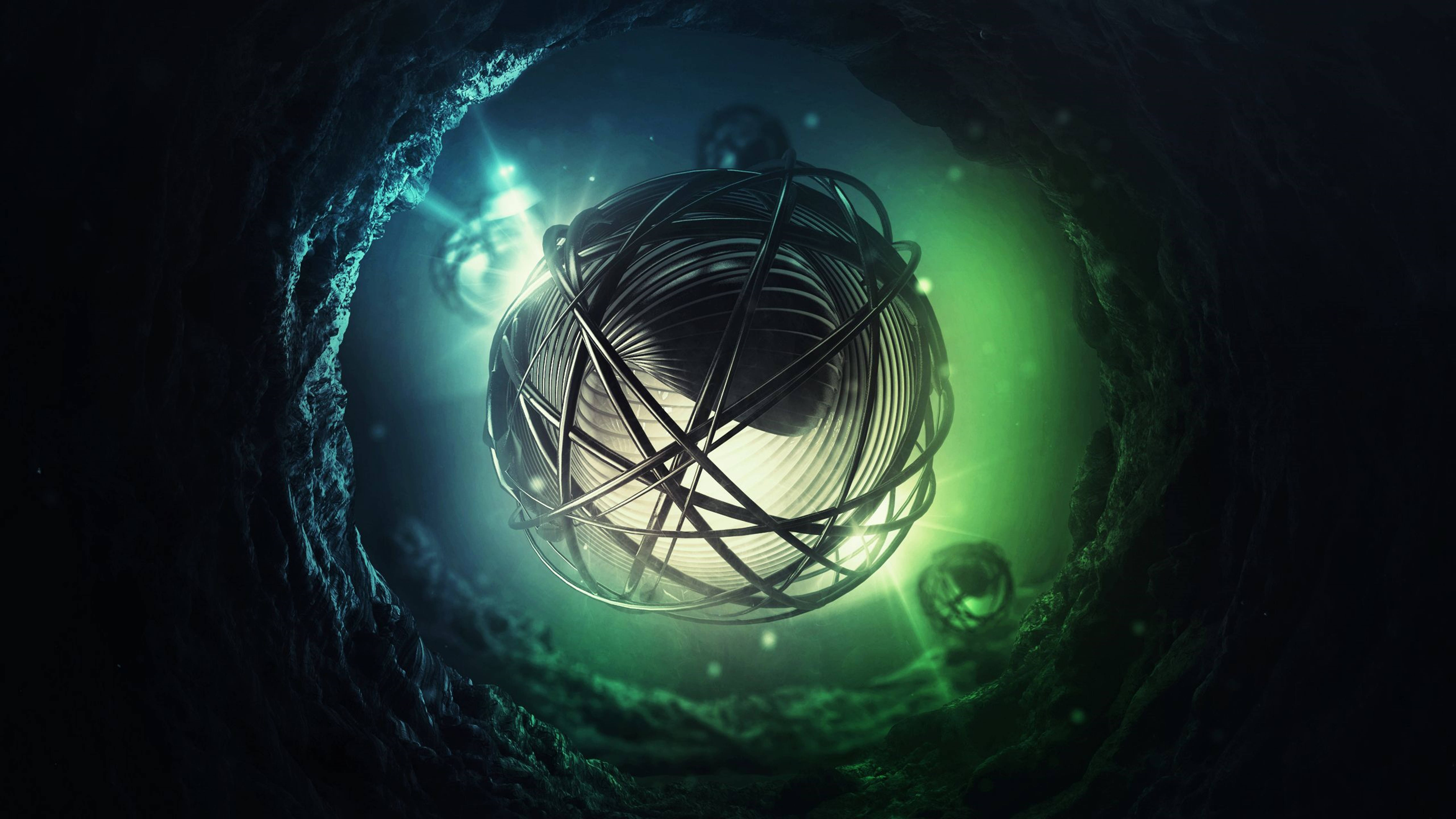 3D HD Bola Abstracta con Cuerdas Fondos de pantalla