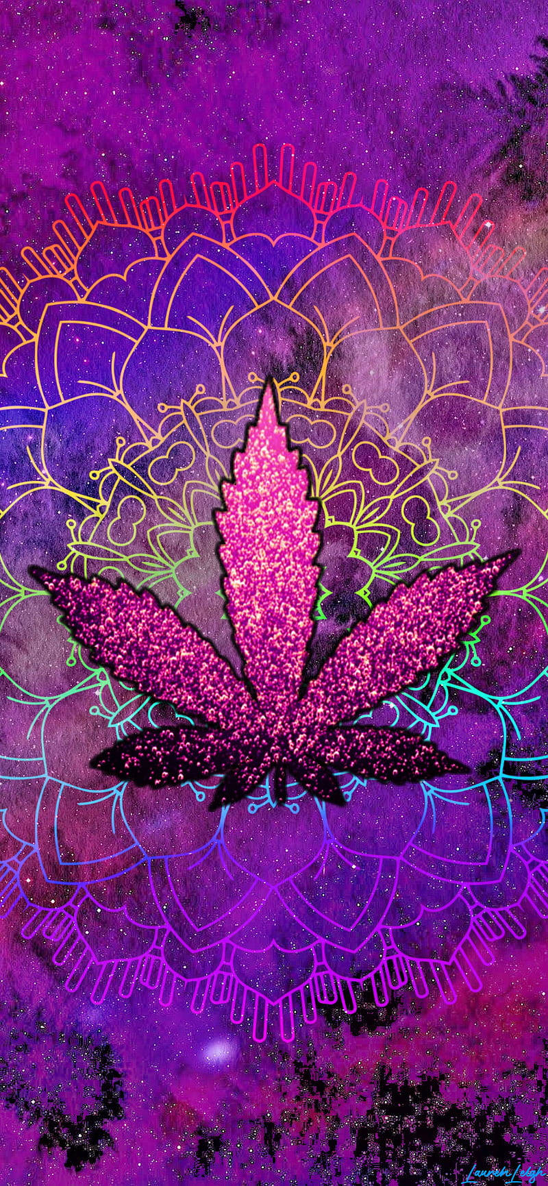 420 Hoja de Marihuana Púrpura Brillante Fondos de pantalla