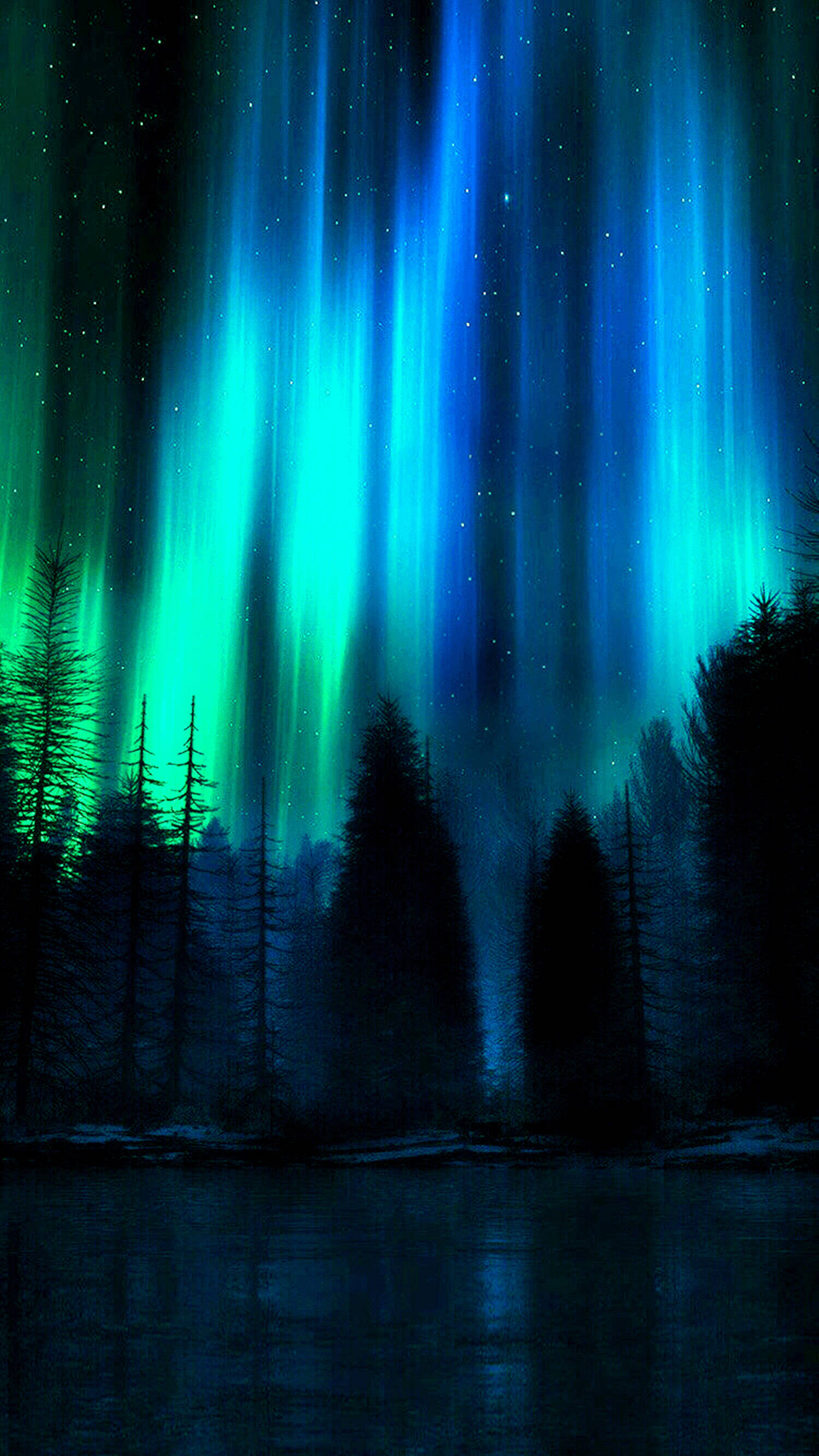 4K Android Auroras Boreales Oscuras Fondos de pantalla