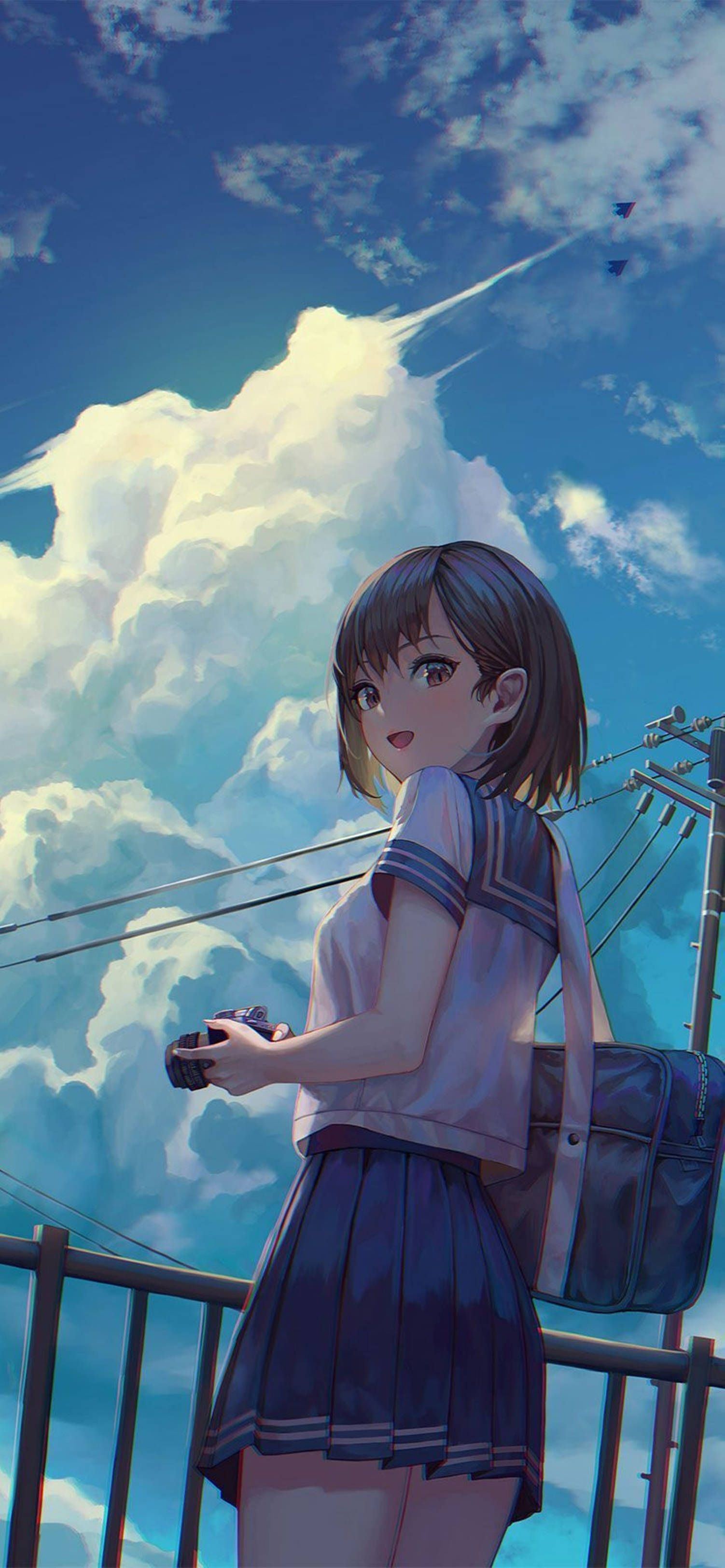 4K Anime iPhone Chica Escolar Linda Fondos de pantalla
