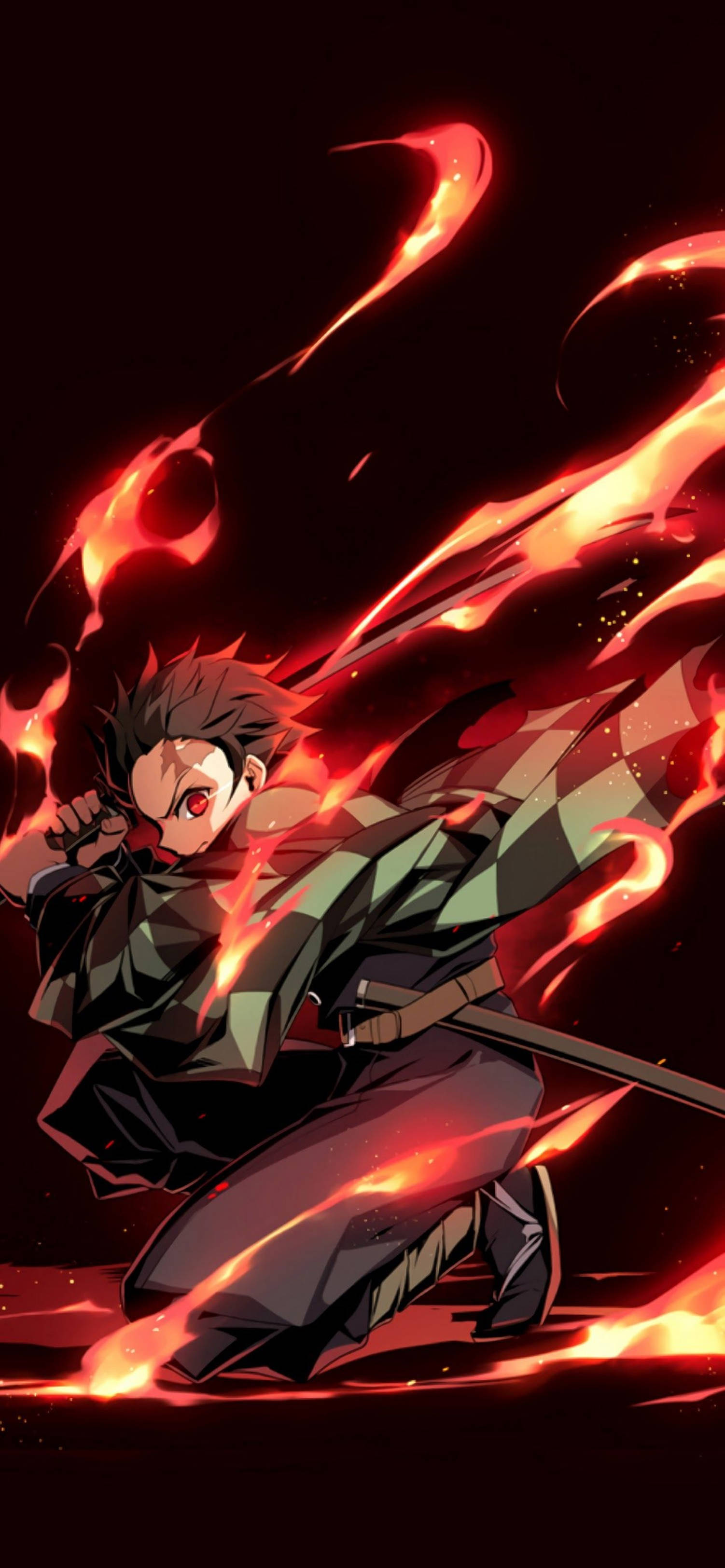 4K Anime iPhone Danza del Dios del Fuego de Demon Slayer Fondos de pantalla
