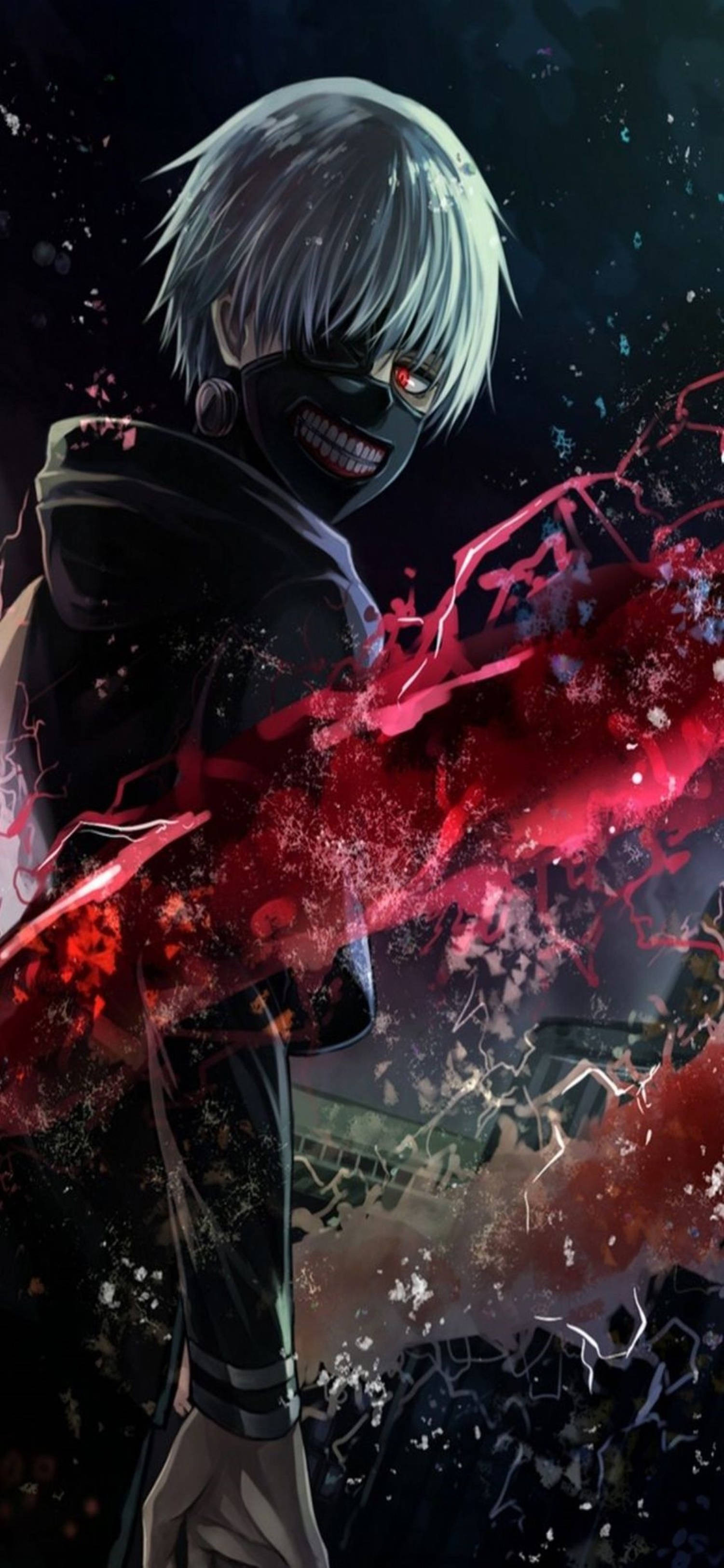 4K Anime iPhone Tokyo Ghoul Mano Roja Fondos de pantalla