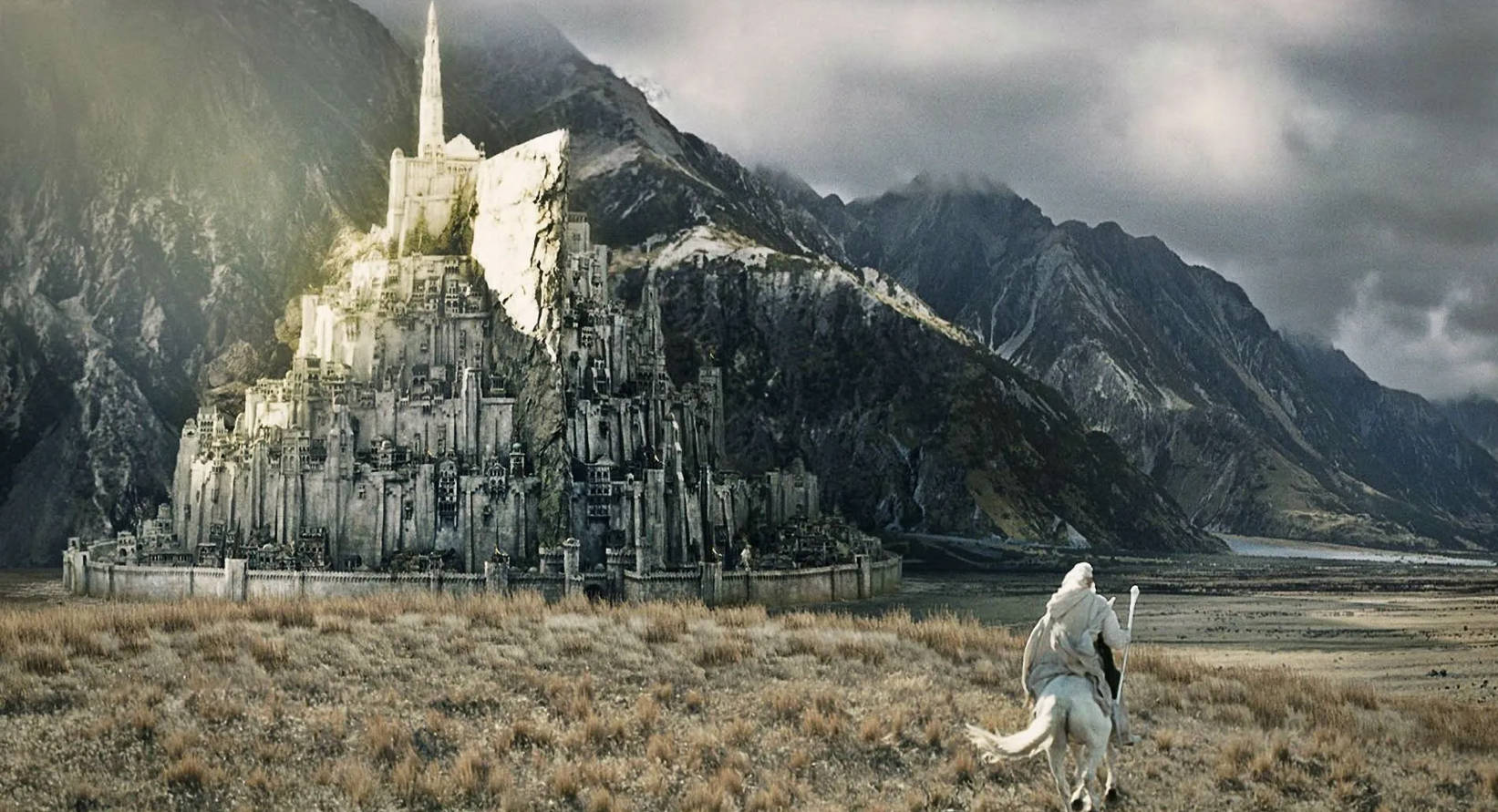 4K Caballo de El Señor de los Anillos con Castillo Fondos de pantalla