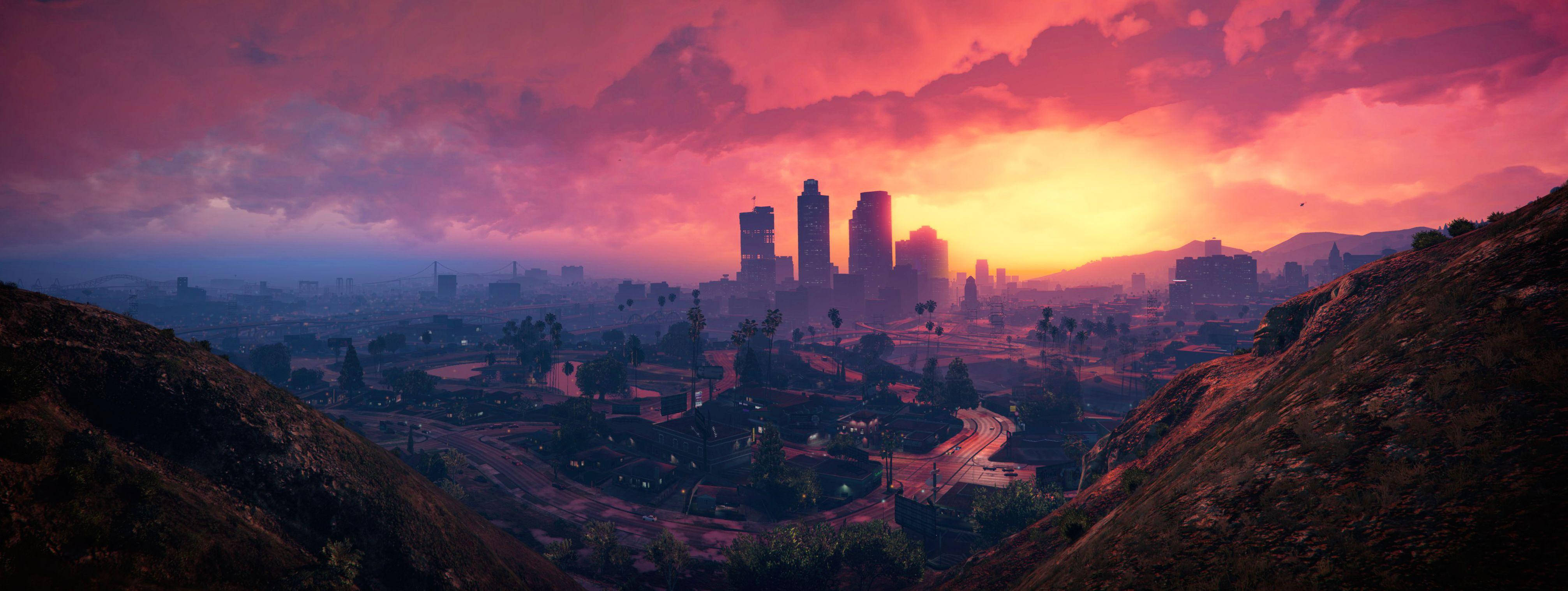 4K GTA 5 Horizonte de la Ciudad de Los Santos Fondos de pantalla