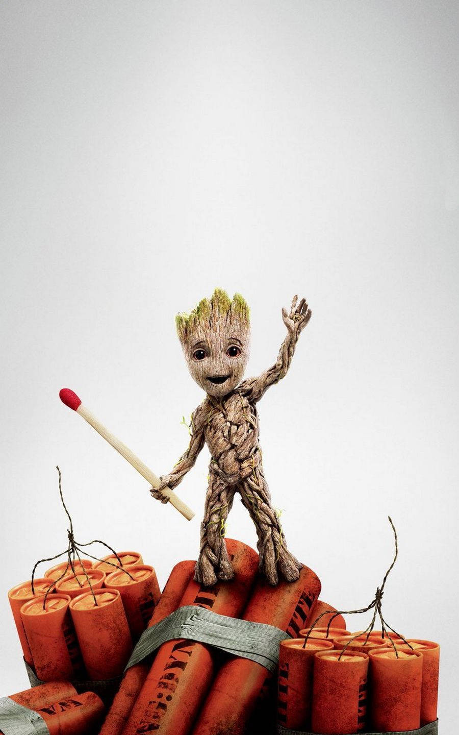 4K Guardianes de la Galaxia con Baby Groot sobre dinamitas Fondos de pantalla
