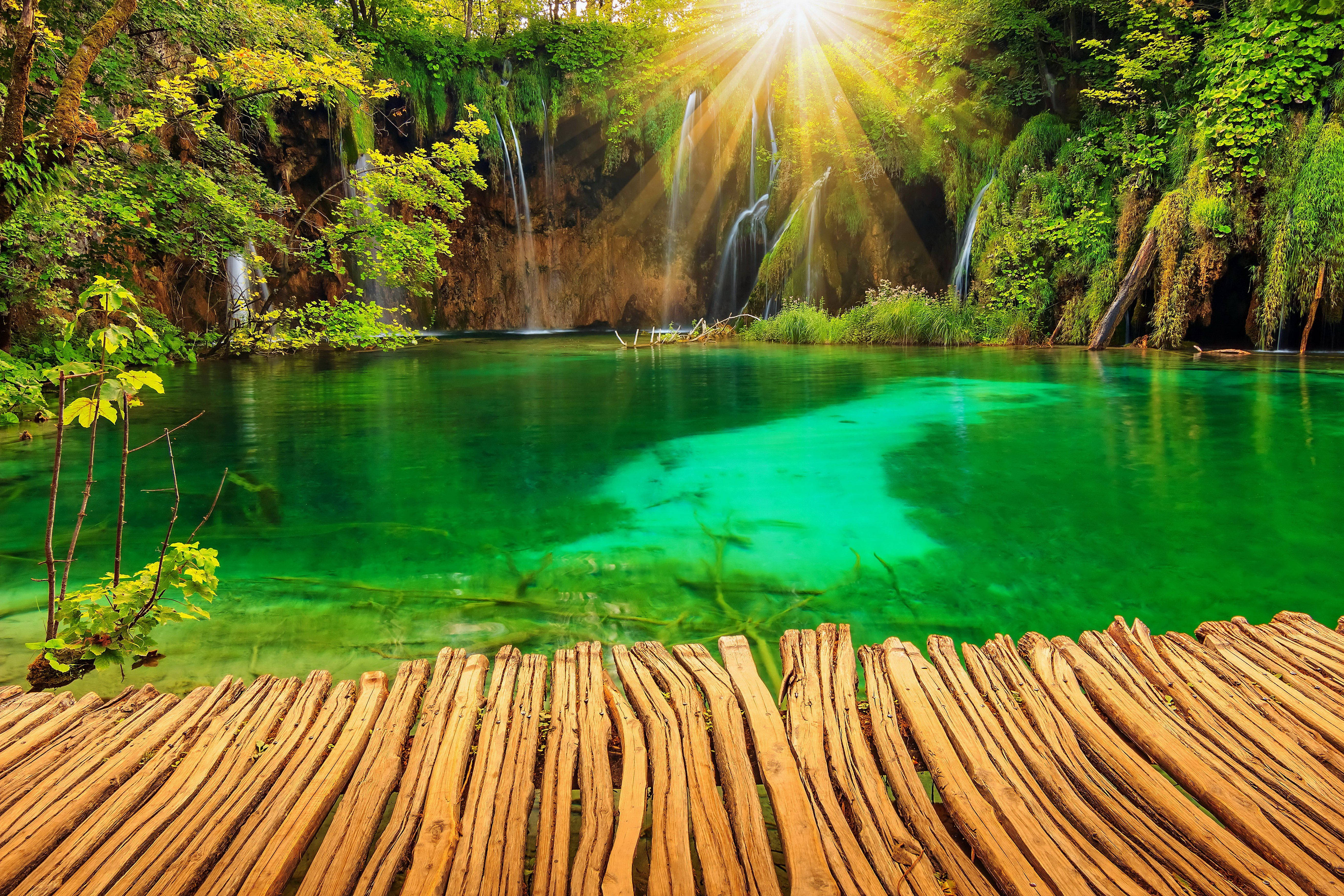 4K Naturaleza Sol Sobre el Río Fondos de pantalla
