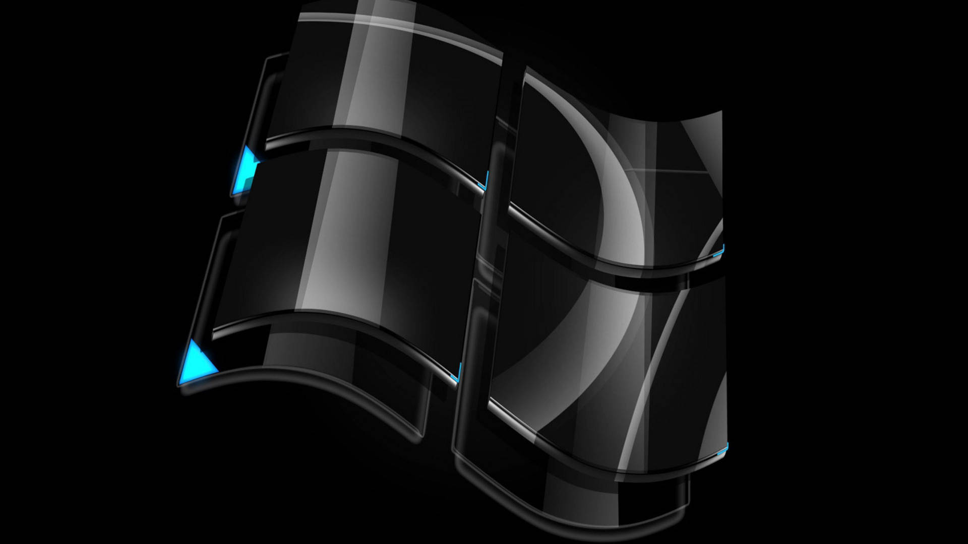 Fondo de pantalla 4K Ultra HD 3D de ventanas negras con logotipo de Windows 7