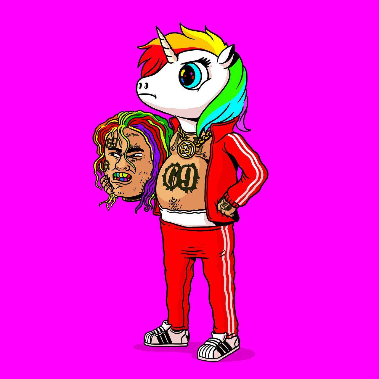 6ix9ine con Unicornio Arcoíris Fondos de pantalla
