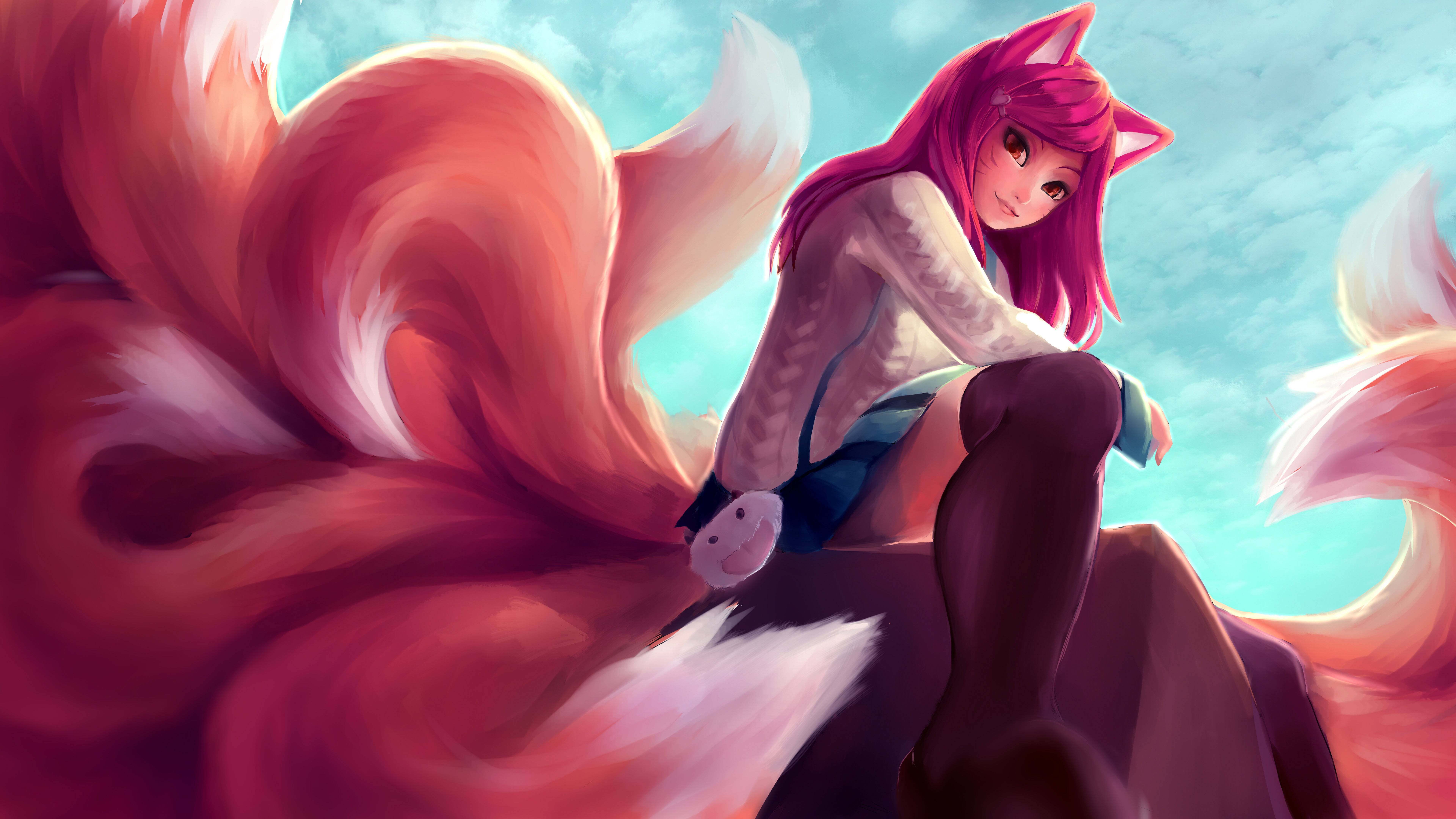 8K 7680x4320 Ultra HD Resolución de Escritorio Ahri Fondos de pantalla