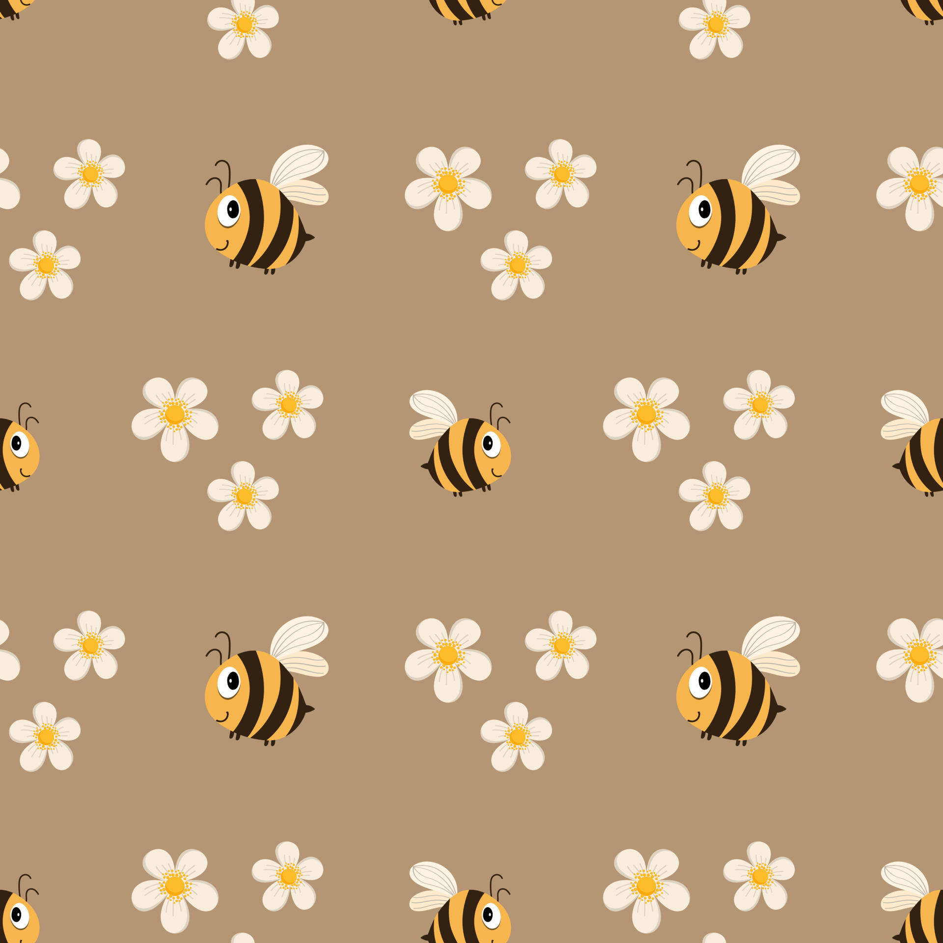 Abejas deambulando sobre fondo beige Fondos de pantalla