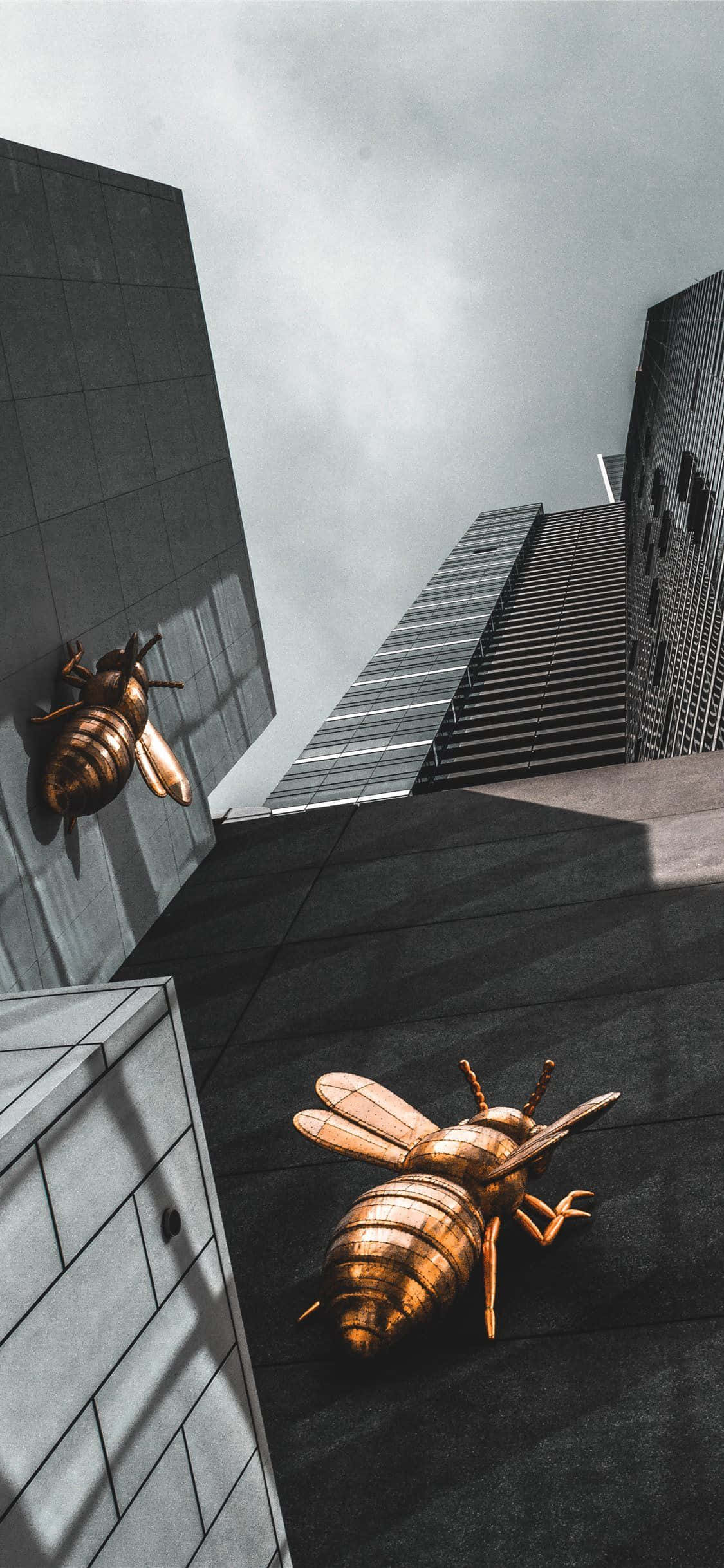 Abejas en Edificios iPhone Fondos de pantalla