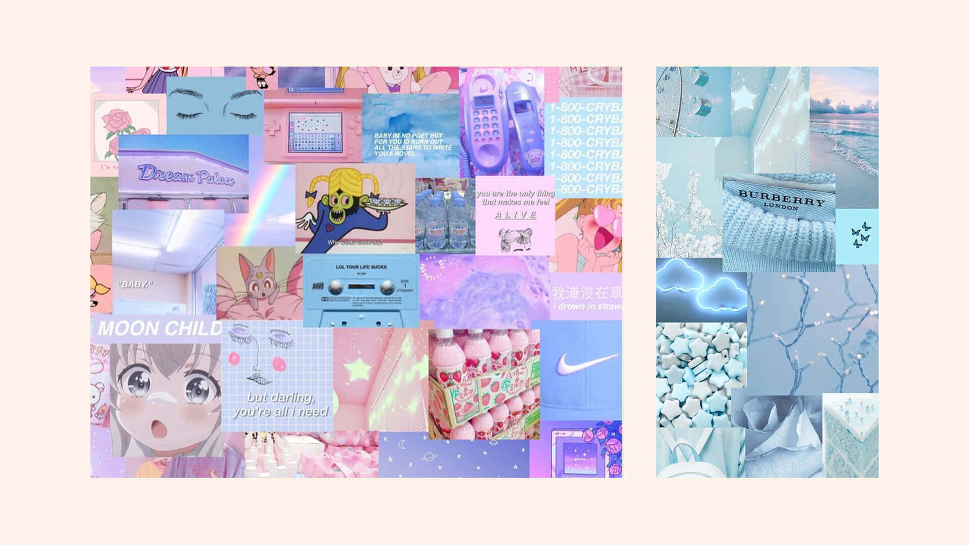 Abraza la Originalidad con un Collage Estético para Laptop Fondos de pantalla