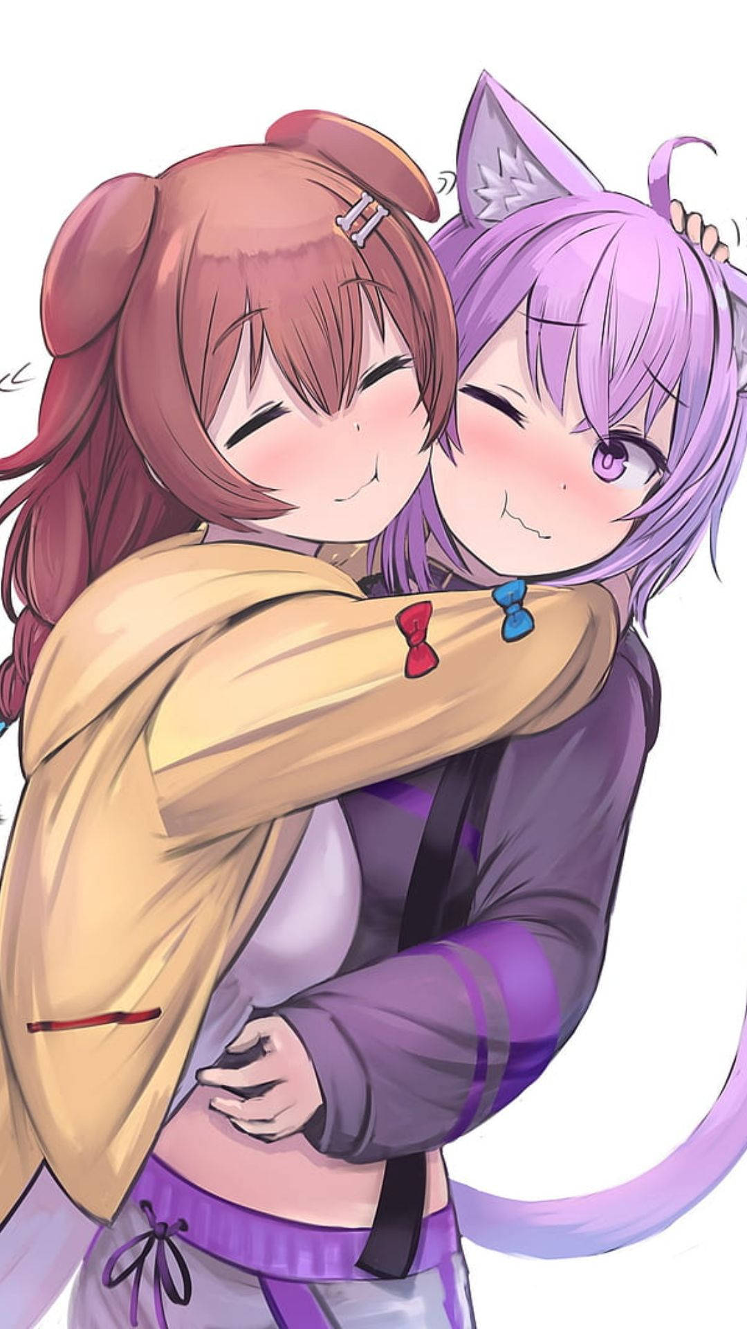 Abrazo de Chica Conejo Anime Fondos de pantalla