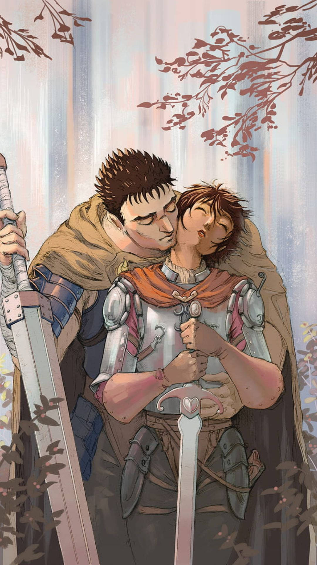 Abrazo de dos espadachines anime Fondos de pantalla