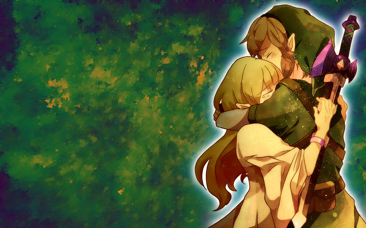 Abrazo de enano y chica anime Fondos de pantalla