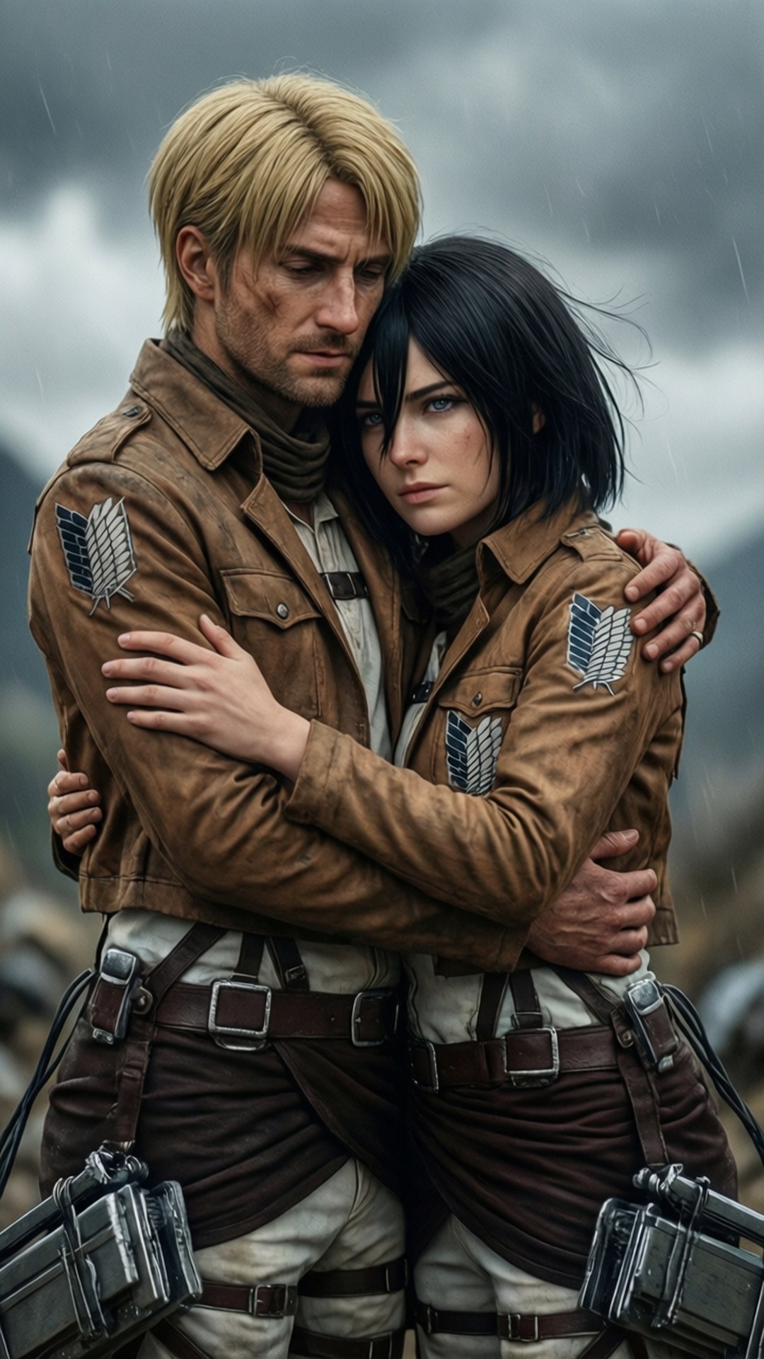Abrazo de Levi y Mikasa Fondos de pantalla