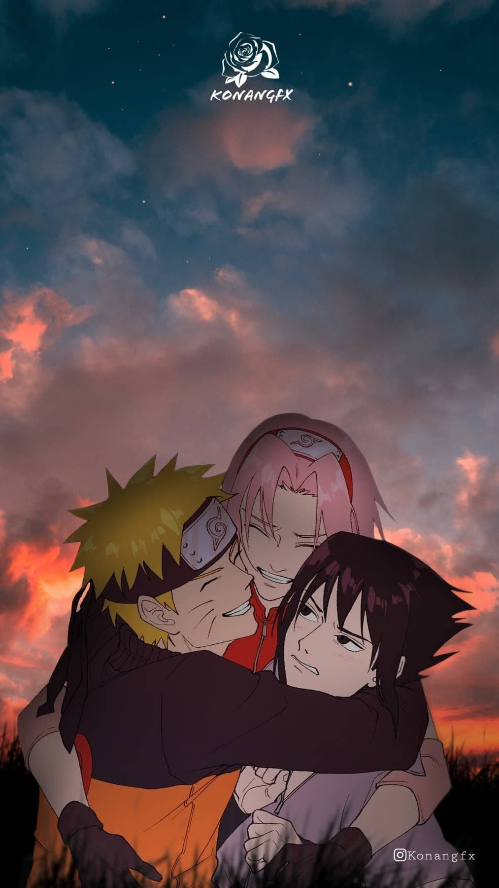 Abrazo Grupal Equipo 7 Naruto iPhone Fondos de pantalla