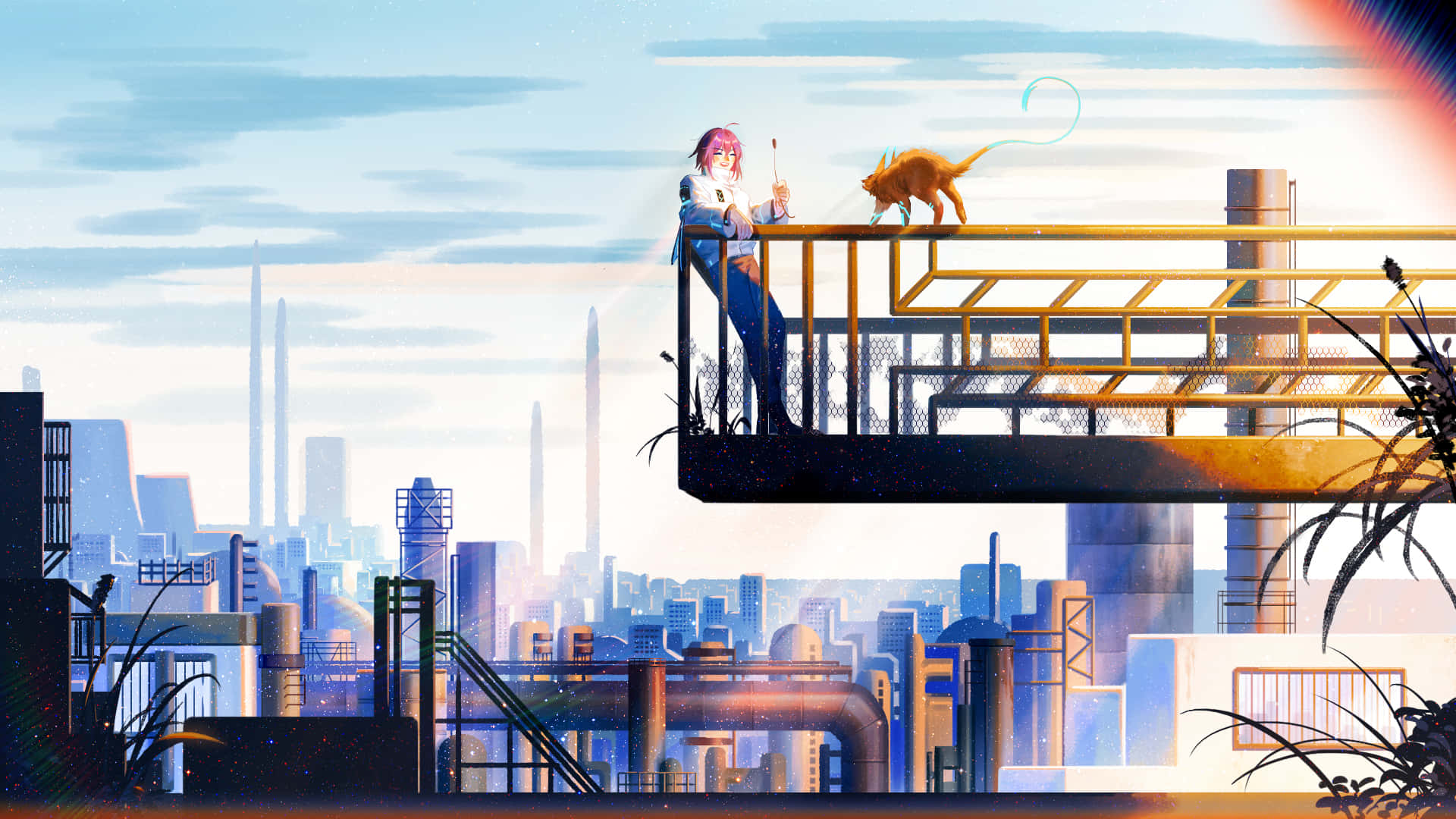 Abre las puertas de tu imaginación y explora Anime City Fondos de pantalla