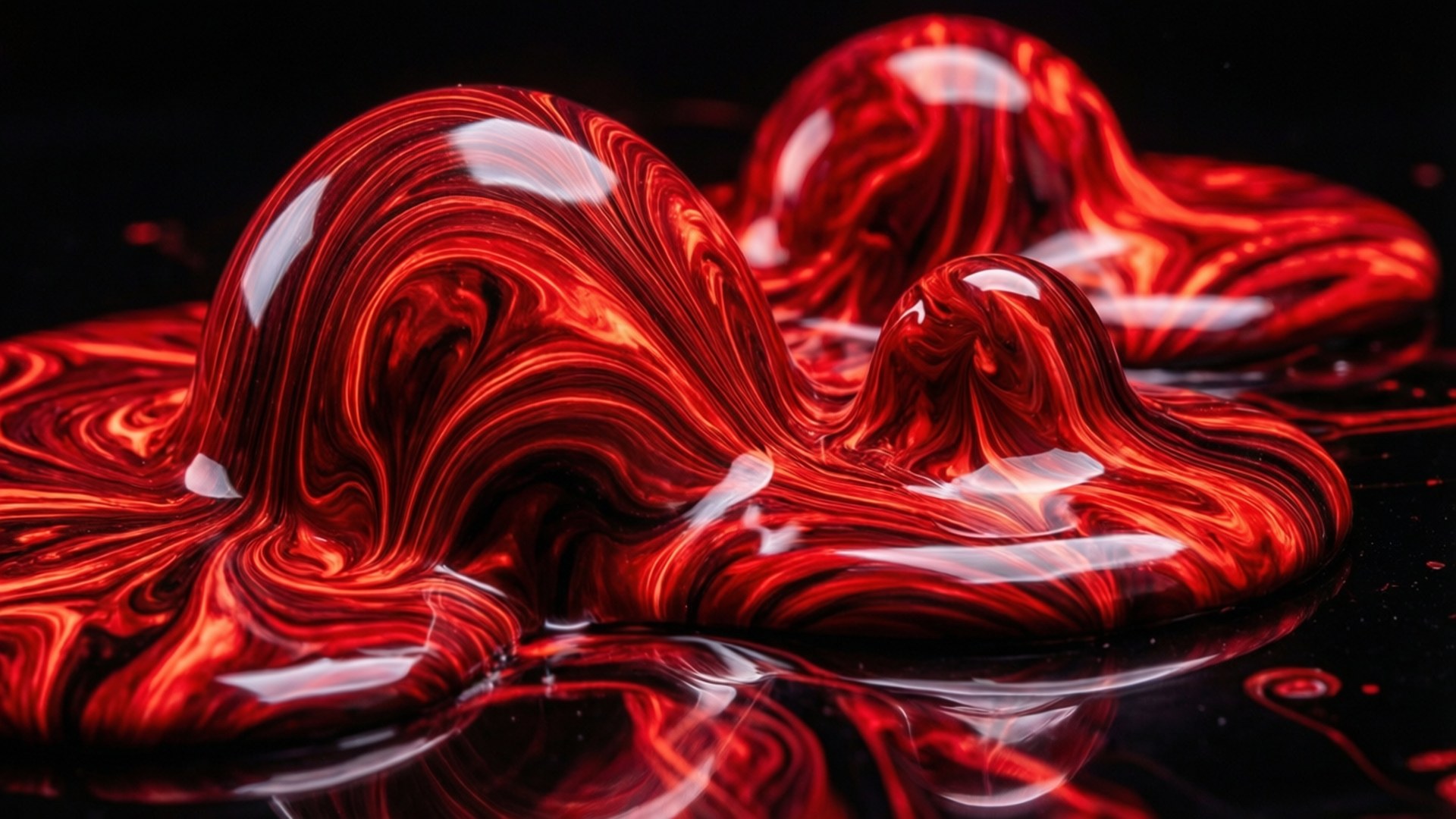 Abstracción Fluida en Rojo Neón Fondos de pantalla