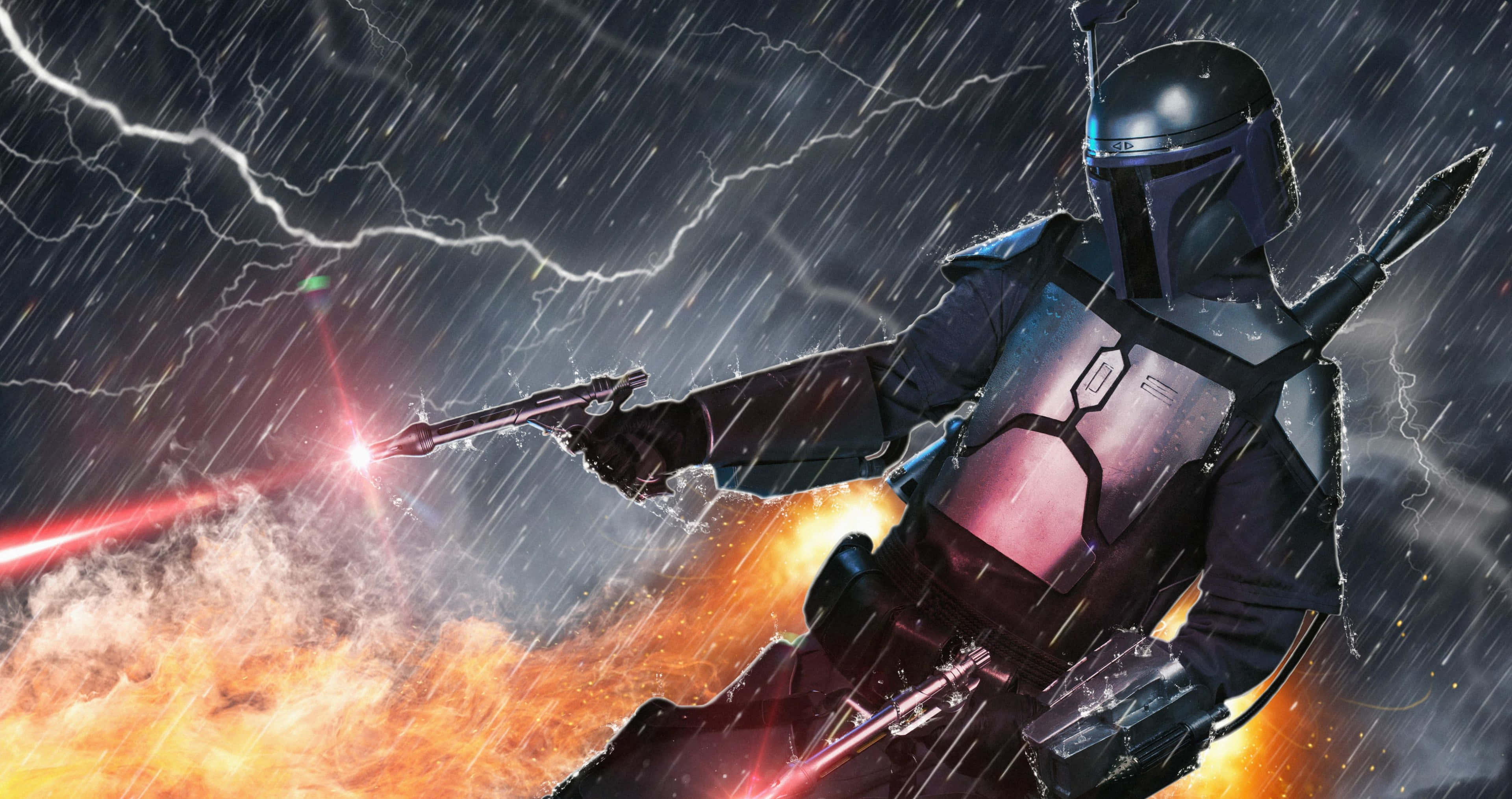 Acción The Mandalorian Lluvia Explosión Fondos de pantalla