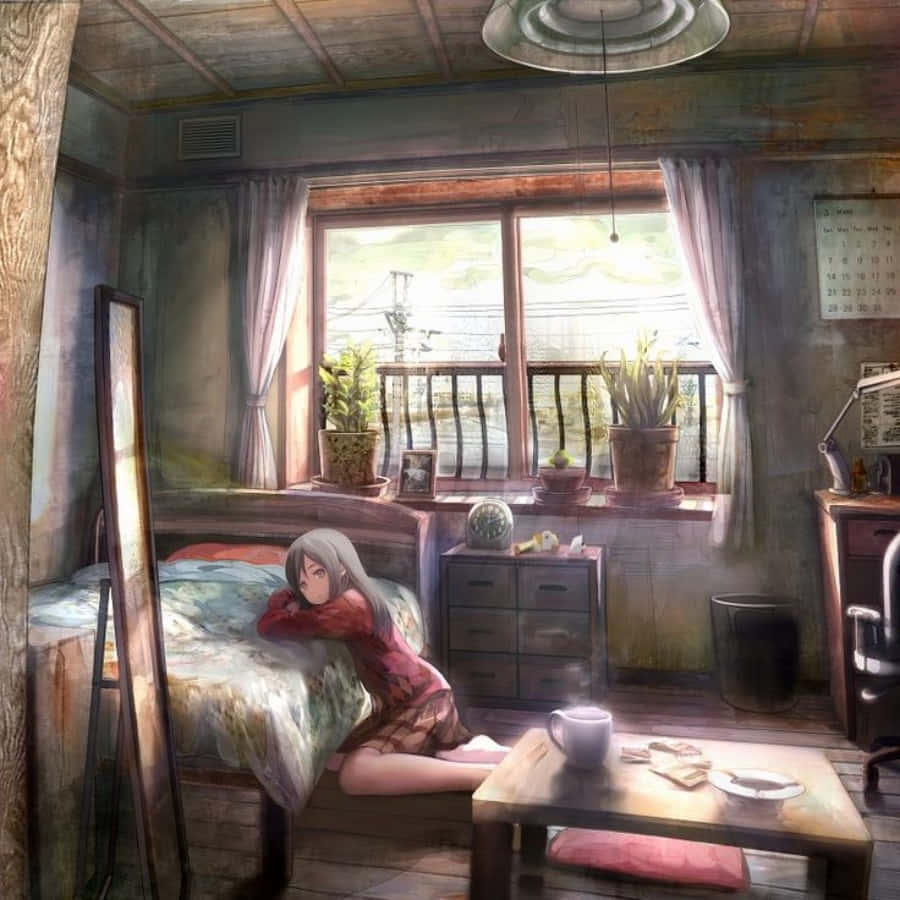 Acogedor y Relajante en esta Vibrante Habitación Temática de Anime Fondos de pantalla