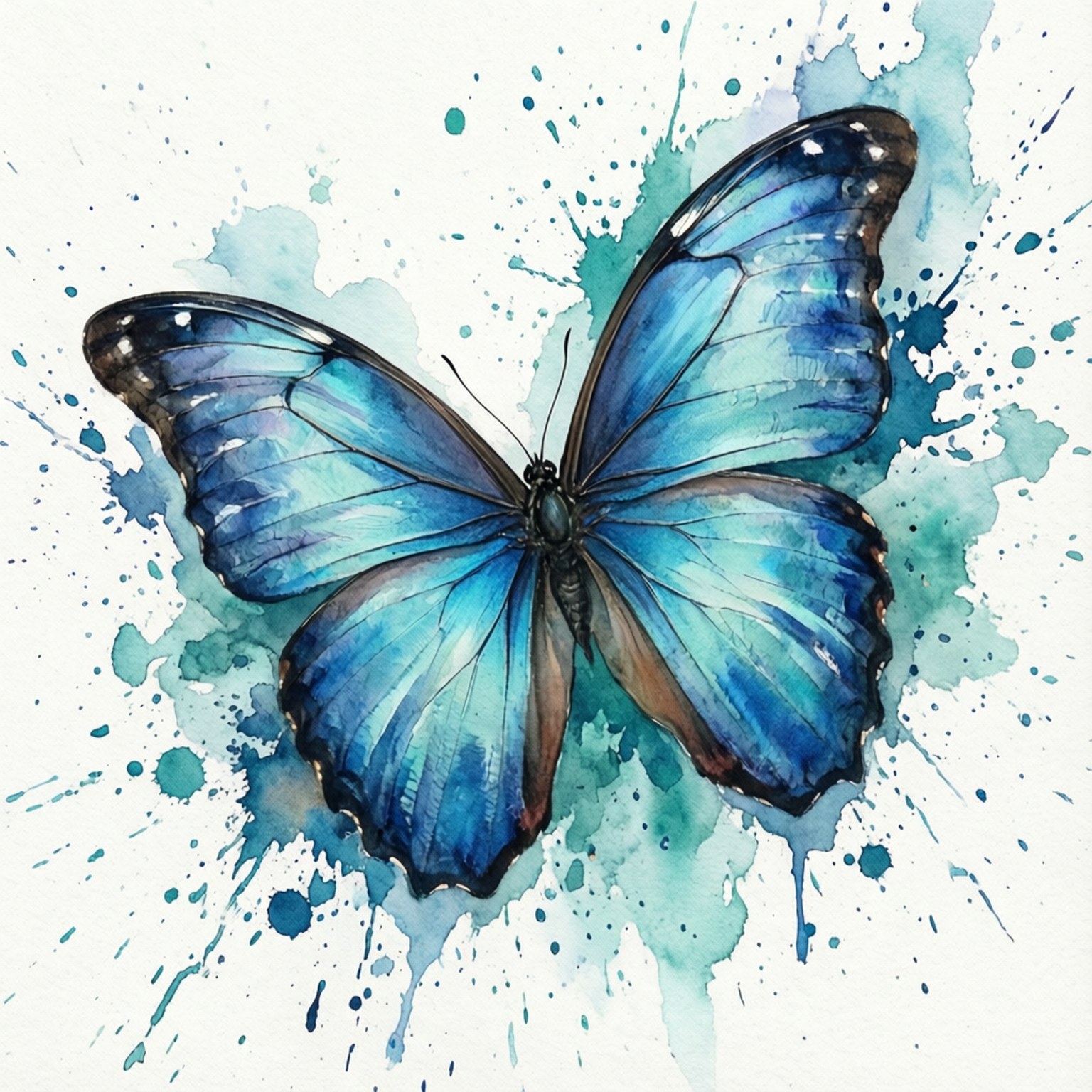 Acuarela de Morpho Azul Fondos de pantalla