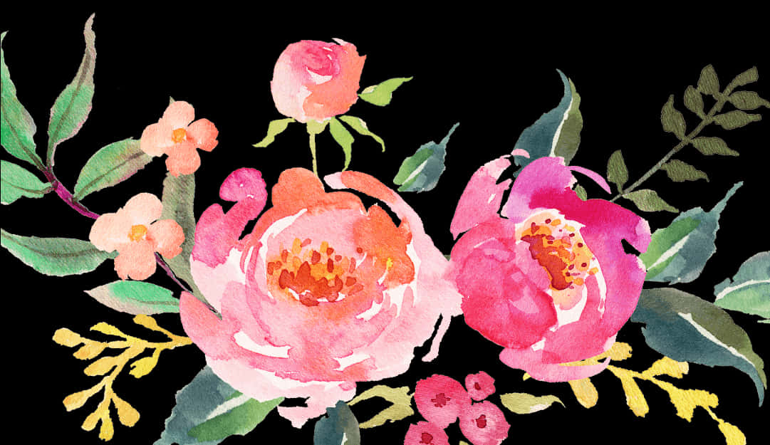 Acuarela Flores Rosadas Arte Fondos de pantalla