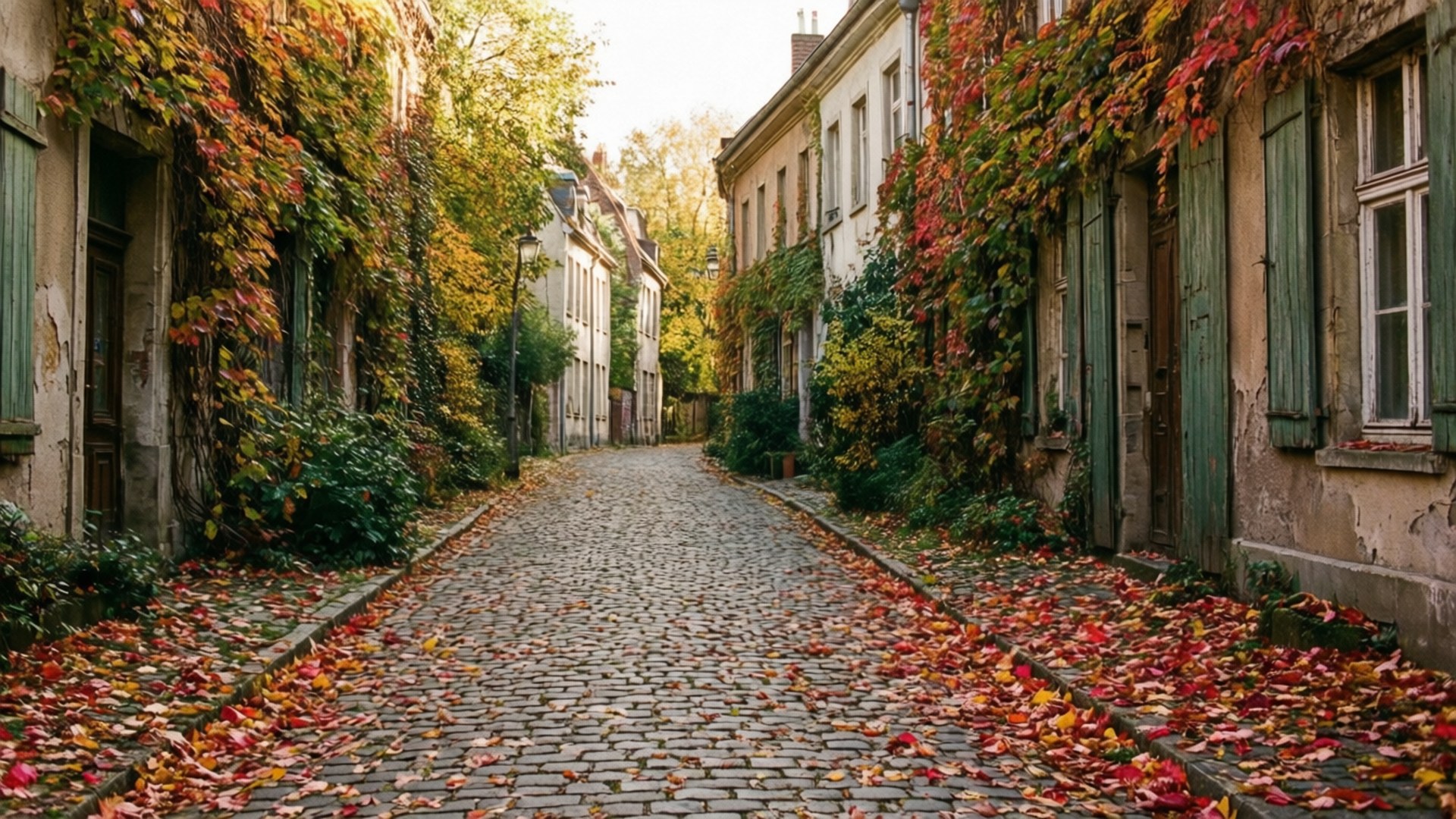 Adoquín Europeo de Otoño Fondos de pantalla