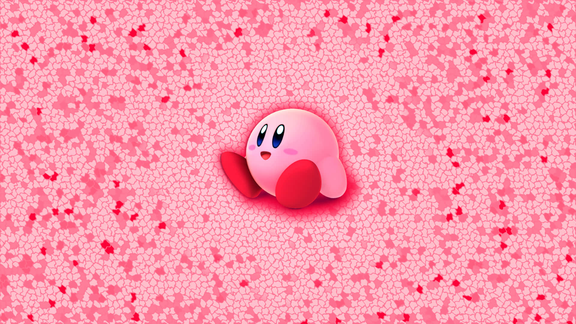 Adorable Kirby rosa abrazando un cojín en forma de corazón Fondos de pantalla
