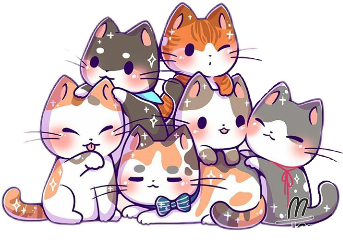 Adorable Pila de Gatitos de Dibujos Animados Fondos de pantalla