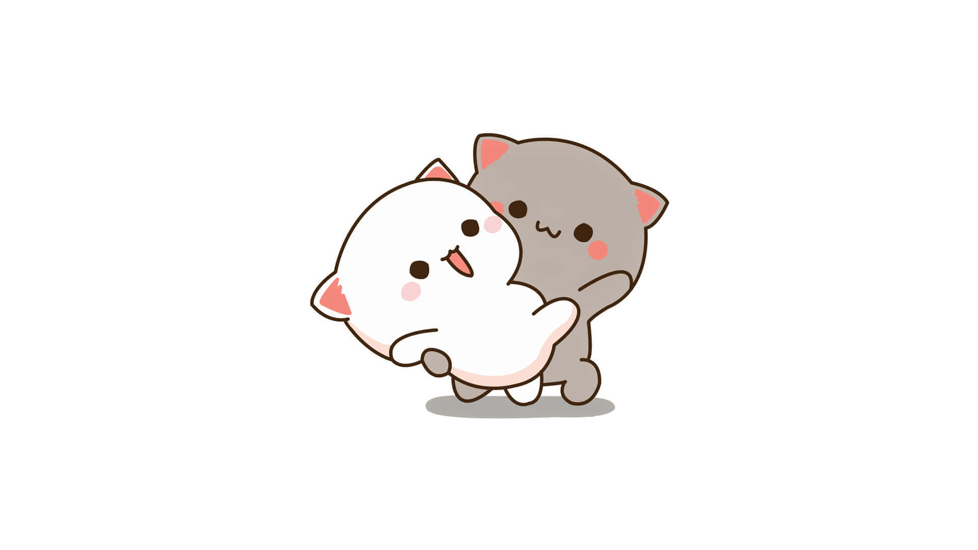 Adorables gatos de caricatura bailando Fondos de pantalla