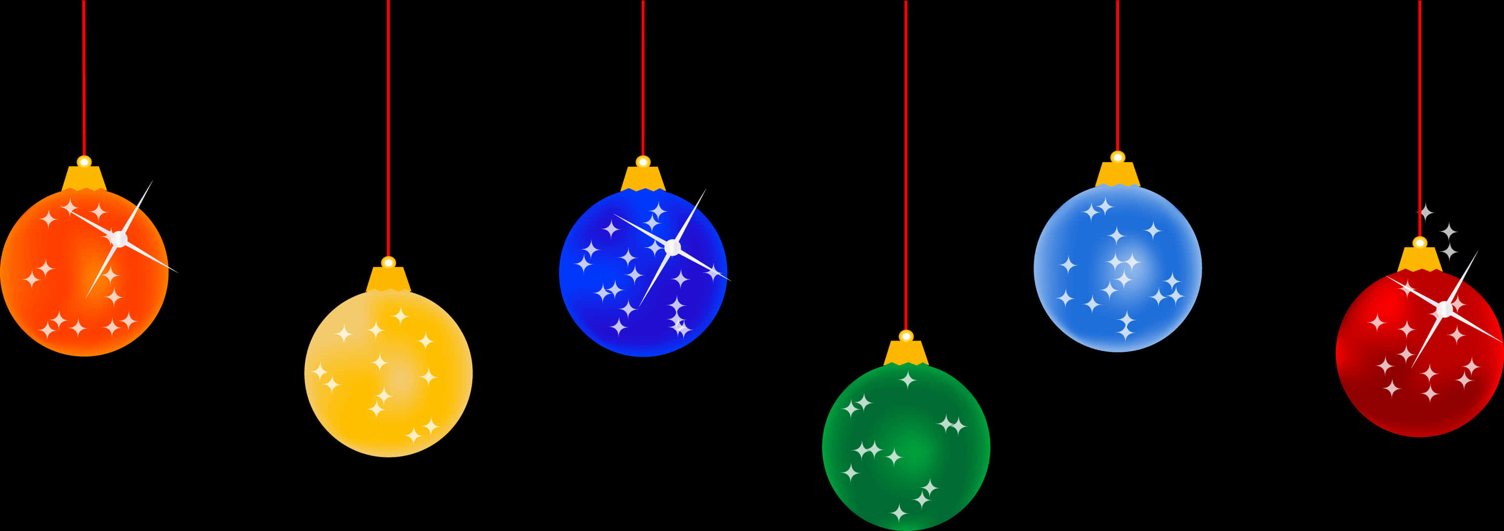 Adornos navideños coloridos sobre fondo negro Fondos de pantalla