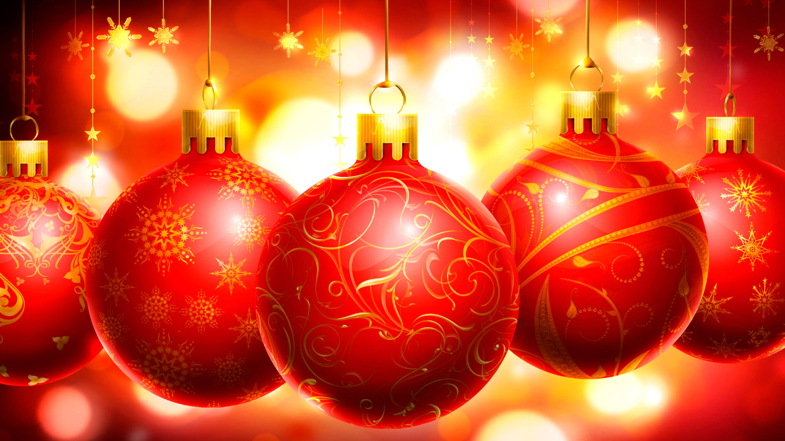 Adornos Navideños Rojos Vector Fondos de pantalla