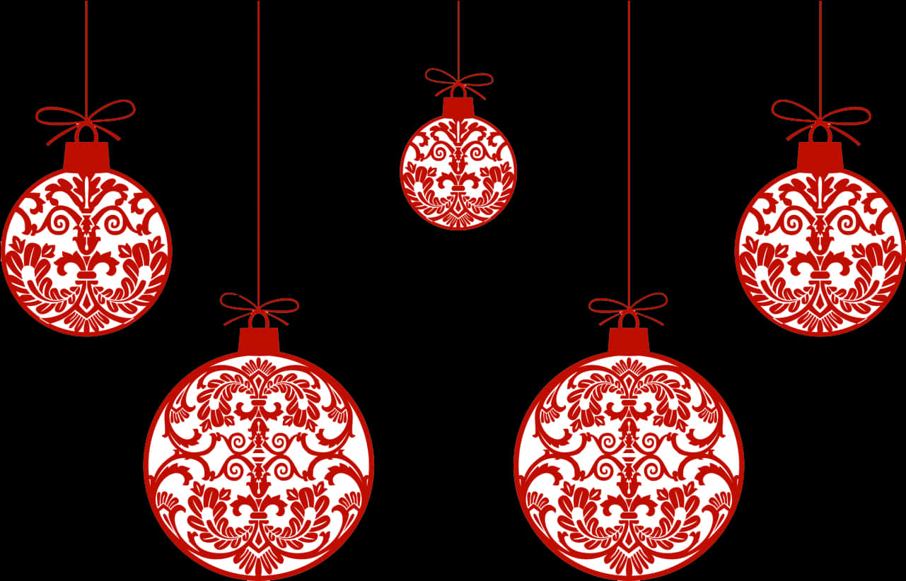 Adornos navideños rojos y negros Fondos de pantalla