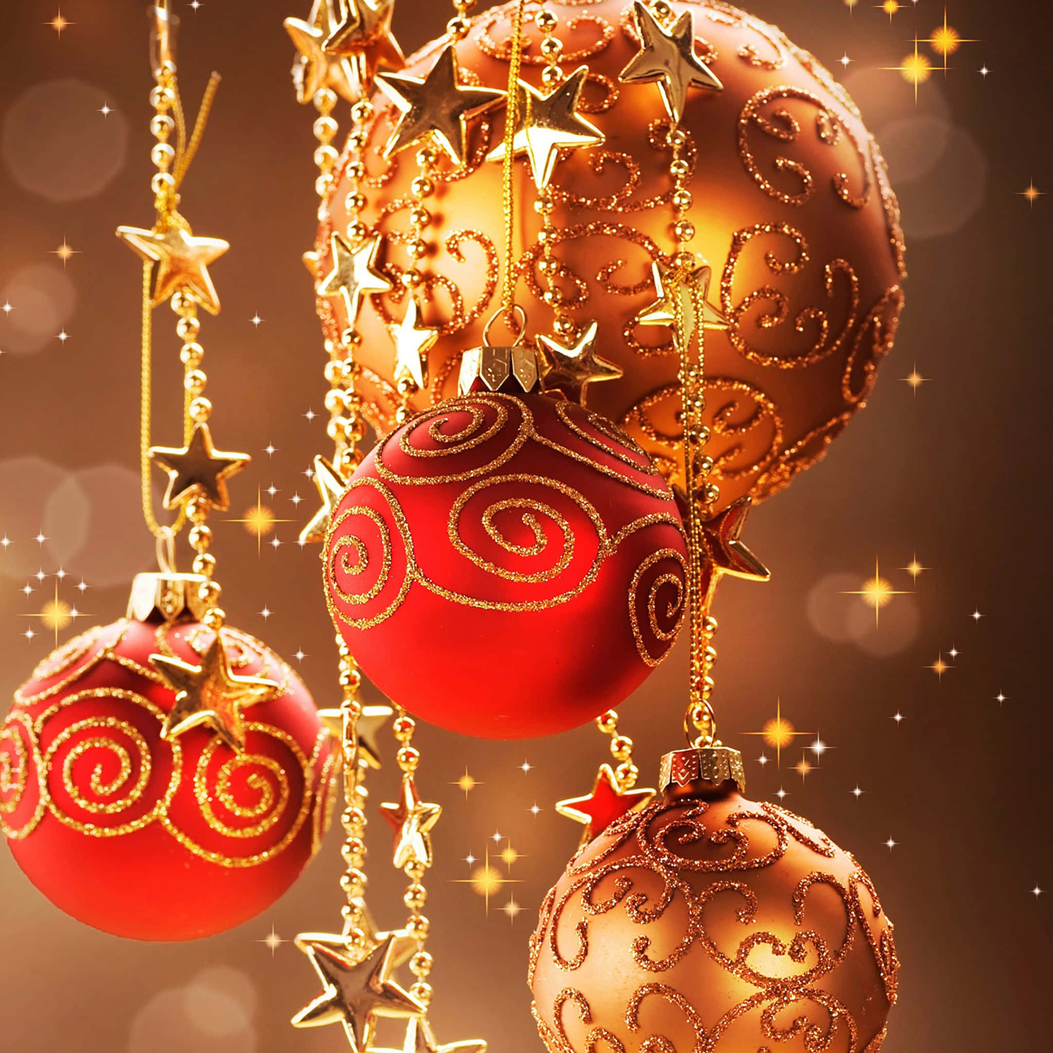 Adornos Rojos de Nochebuena Fondos de pantalla
