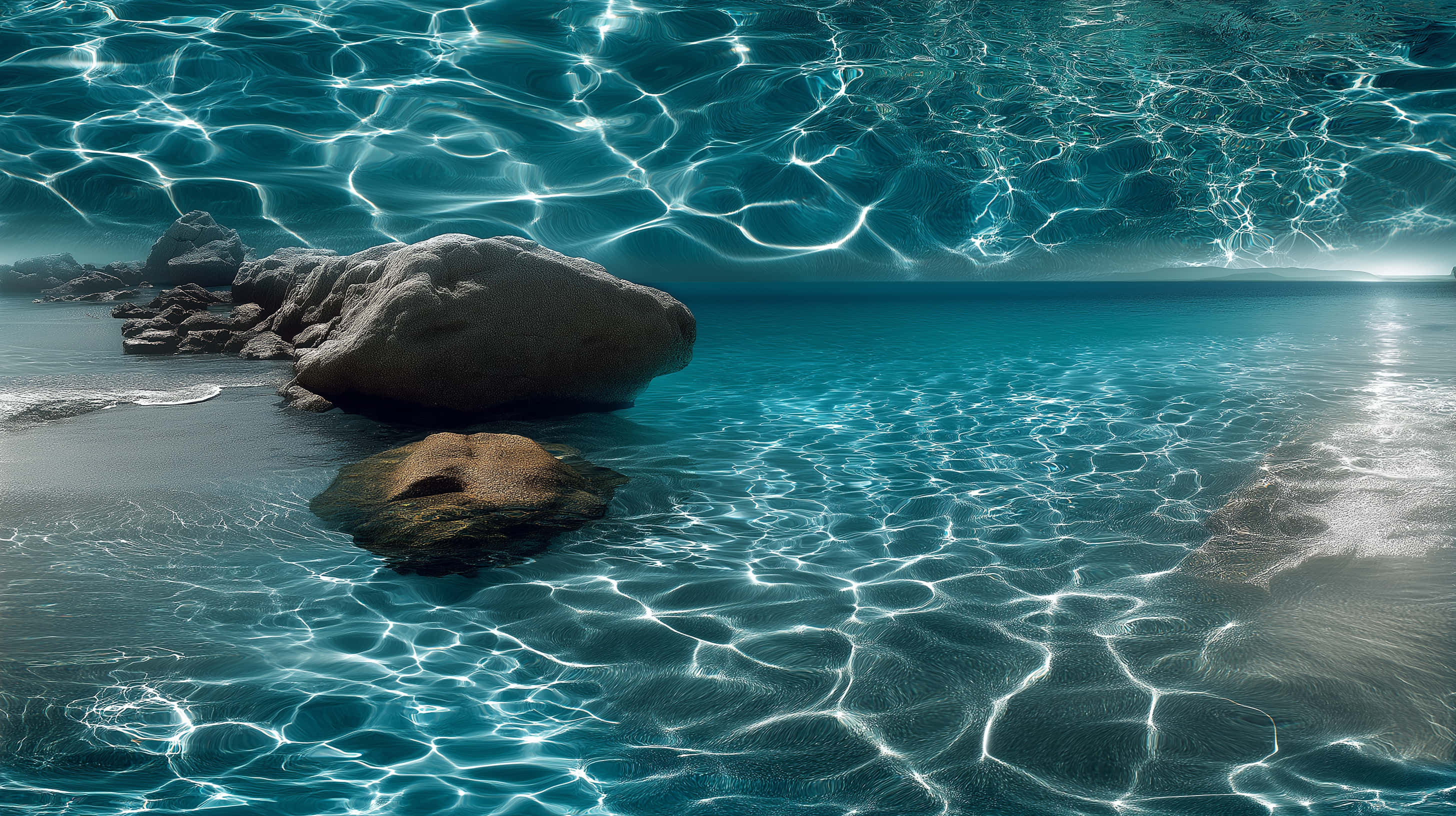 Agua de Mar Cristalina y Pura, Vista de Superficie Sin Costuras Fondos de pantalla
