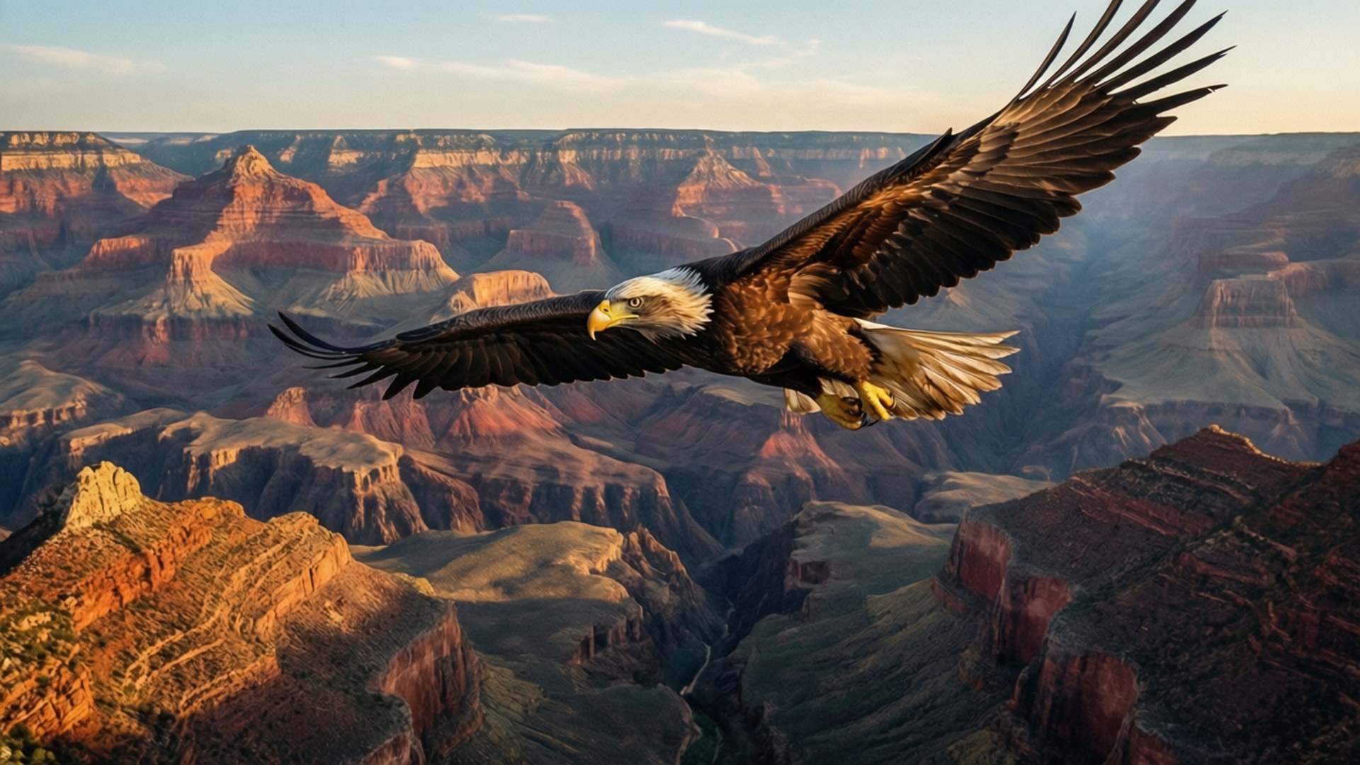 Águila sobre el Gran Cañón Fondos de pantalla