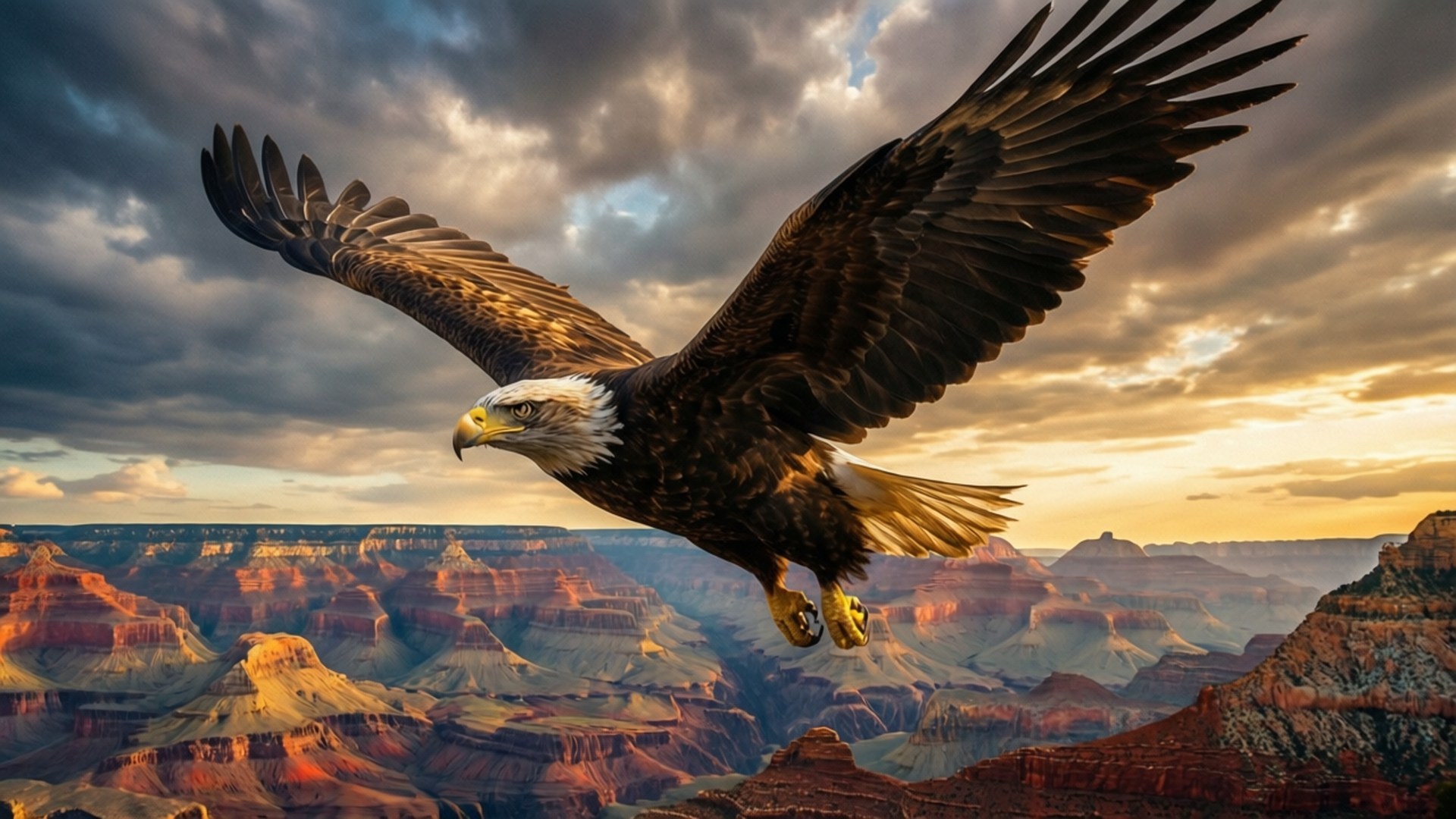 Águila sobre el Gran Cañón Fondos de pantalla
