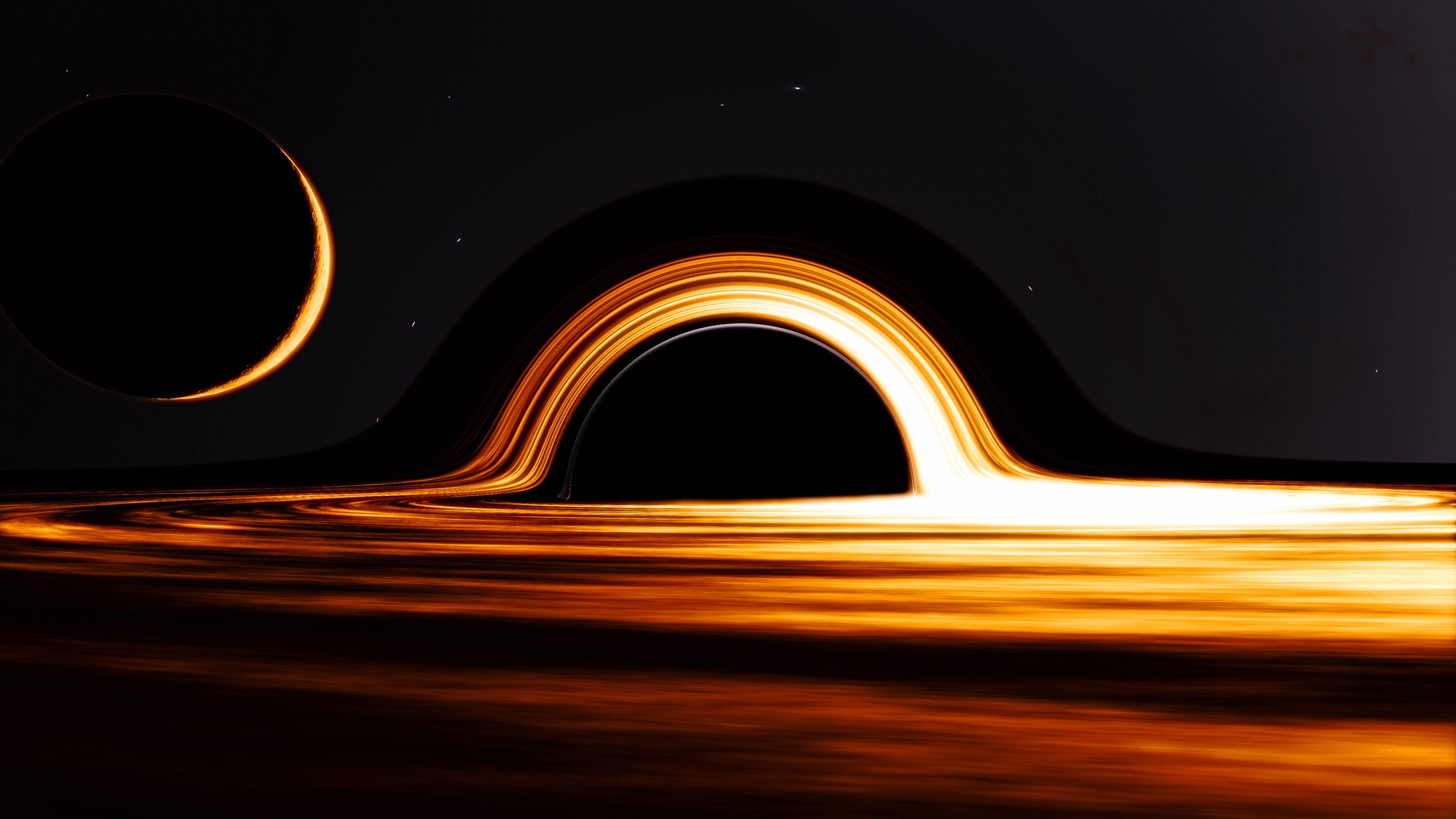 Agujero Negro Naranja 4K Fondos de pantalla