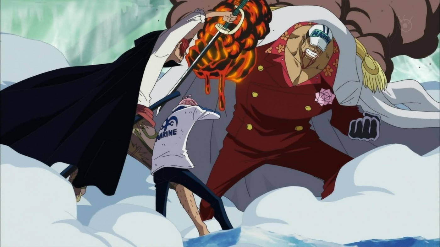 Akainu peleando contra Shanks One Piece Fondos de pantalla