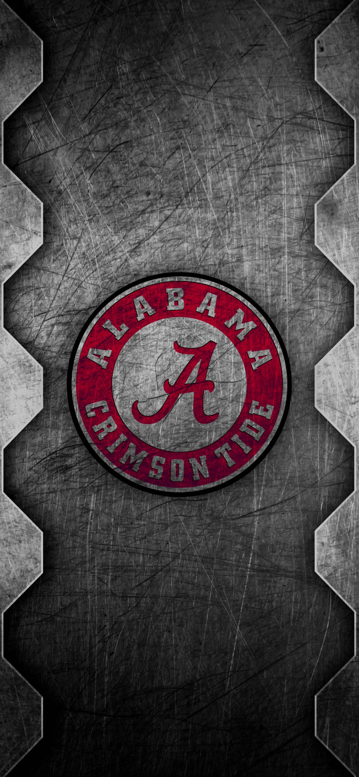 Alabama Crimson Tide Arte de Metal Rayado Fondos de pantalla